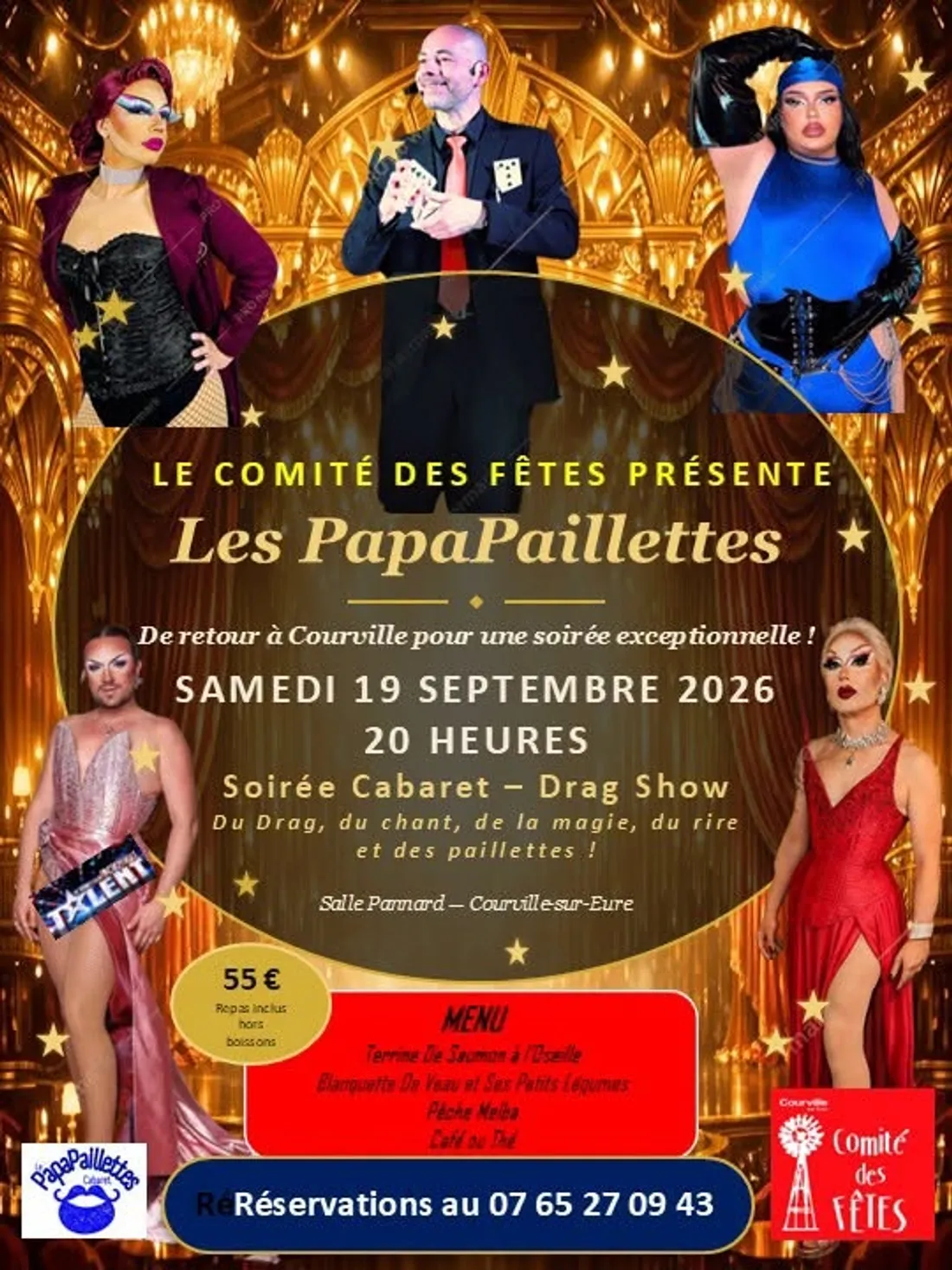 COURVILLE-SUR-EURE - Soirée cabaret : Les PapaPaillettes