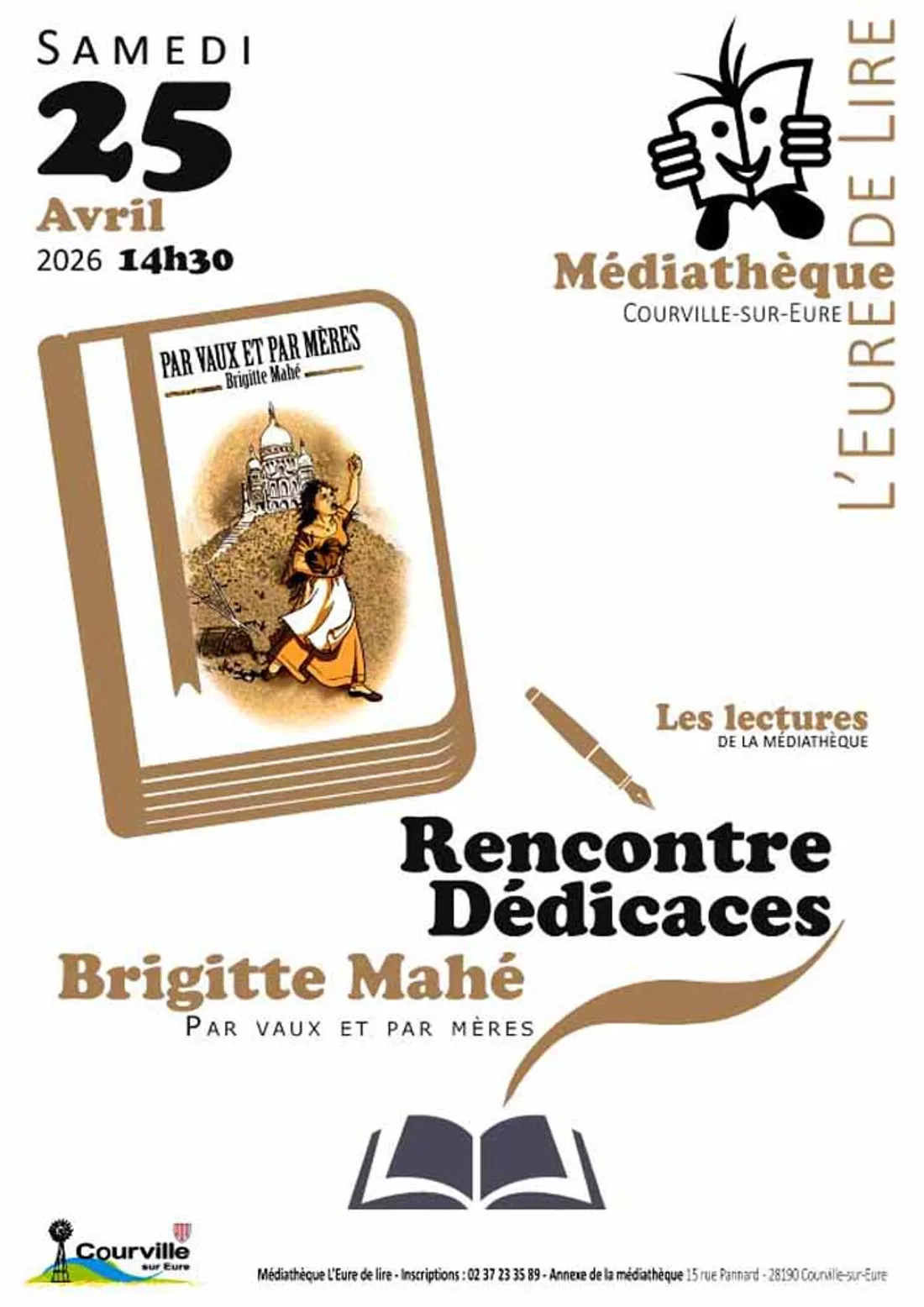 COURVILLE-SUR-EURE - Rencontre dédicaces : Brigitte Mahé