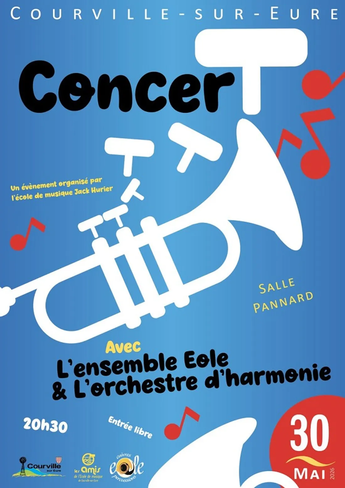 COURVILLE-SUR-EURE - Concert de l'Ensemble Éole e l'orchestre d'harmonie