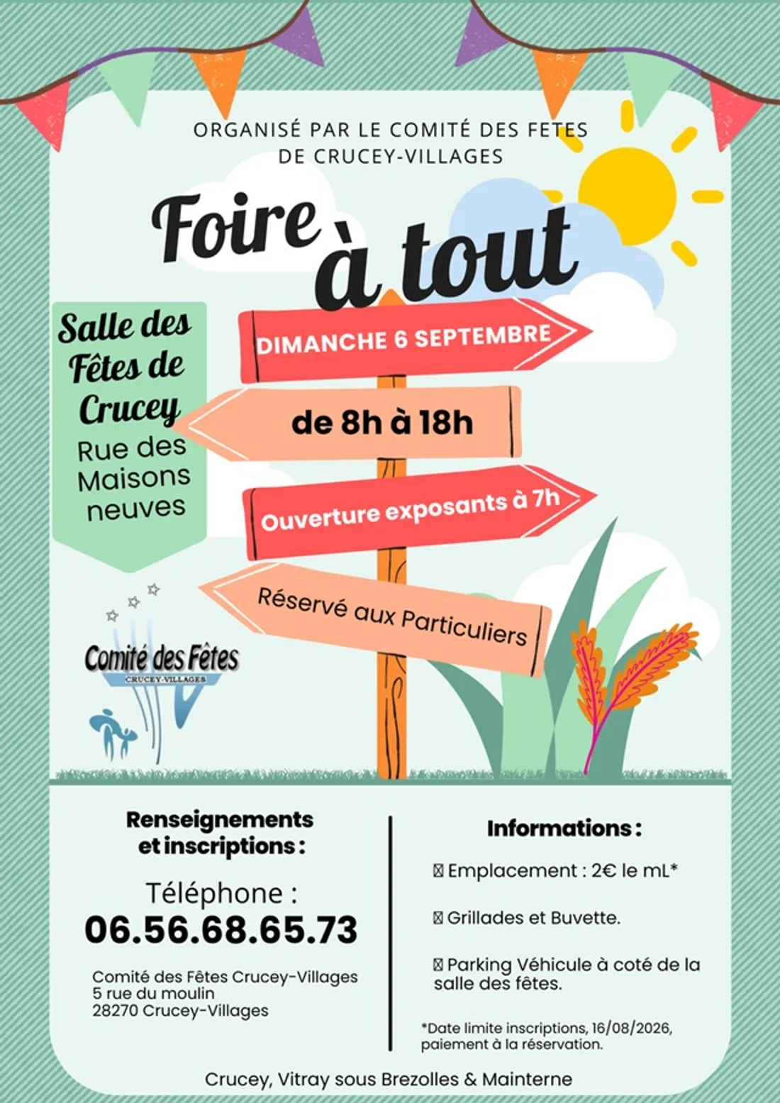 CRUCEY-VILLAGES - Foire à tout du comité des fêtes
