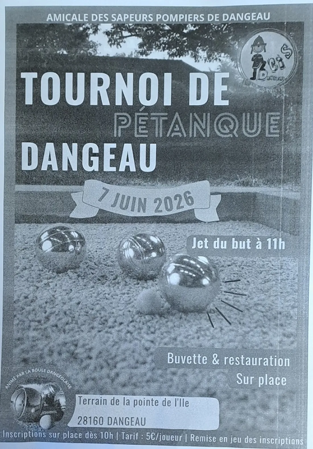 DANGEAU - Tournoi de pétanque des sapeurs-pompiers