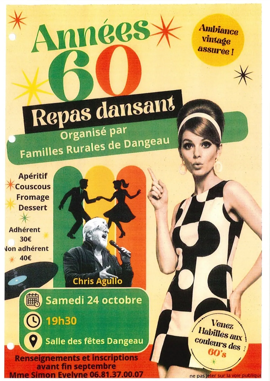 DANGEAU - Repas dansant « Années 60 »