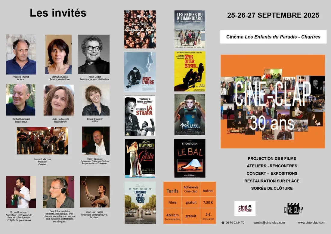 Le programme des 30 ans de Ciné-Clap