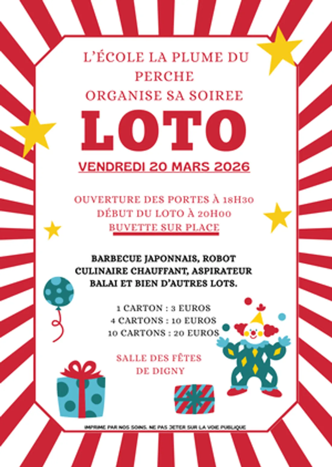 DIGNY - Loto de l'école La Plume du Perche