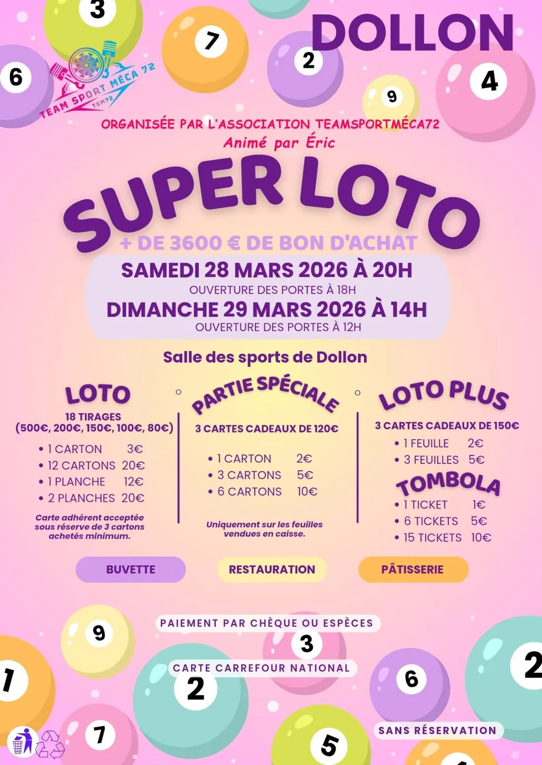 DOLLON (72) - loto du Team Sport Méca 72