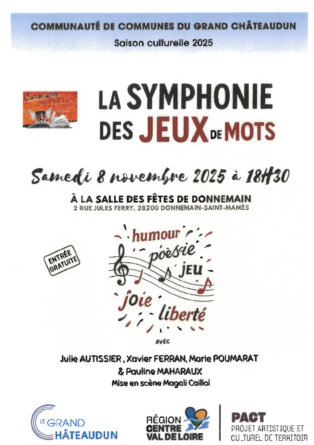 DONNEMAIN - Spectacle : La Symphonie des jeux de mots