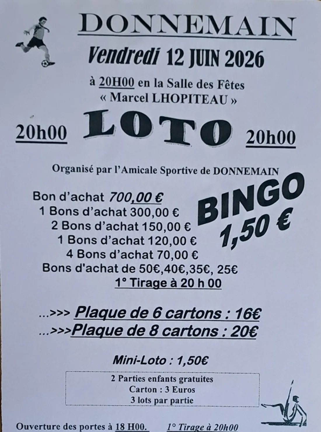DONNEMAIN - Loto de l'Amicale Sportive