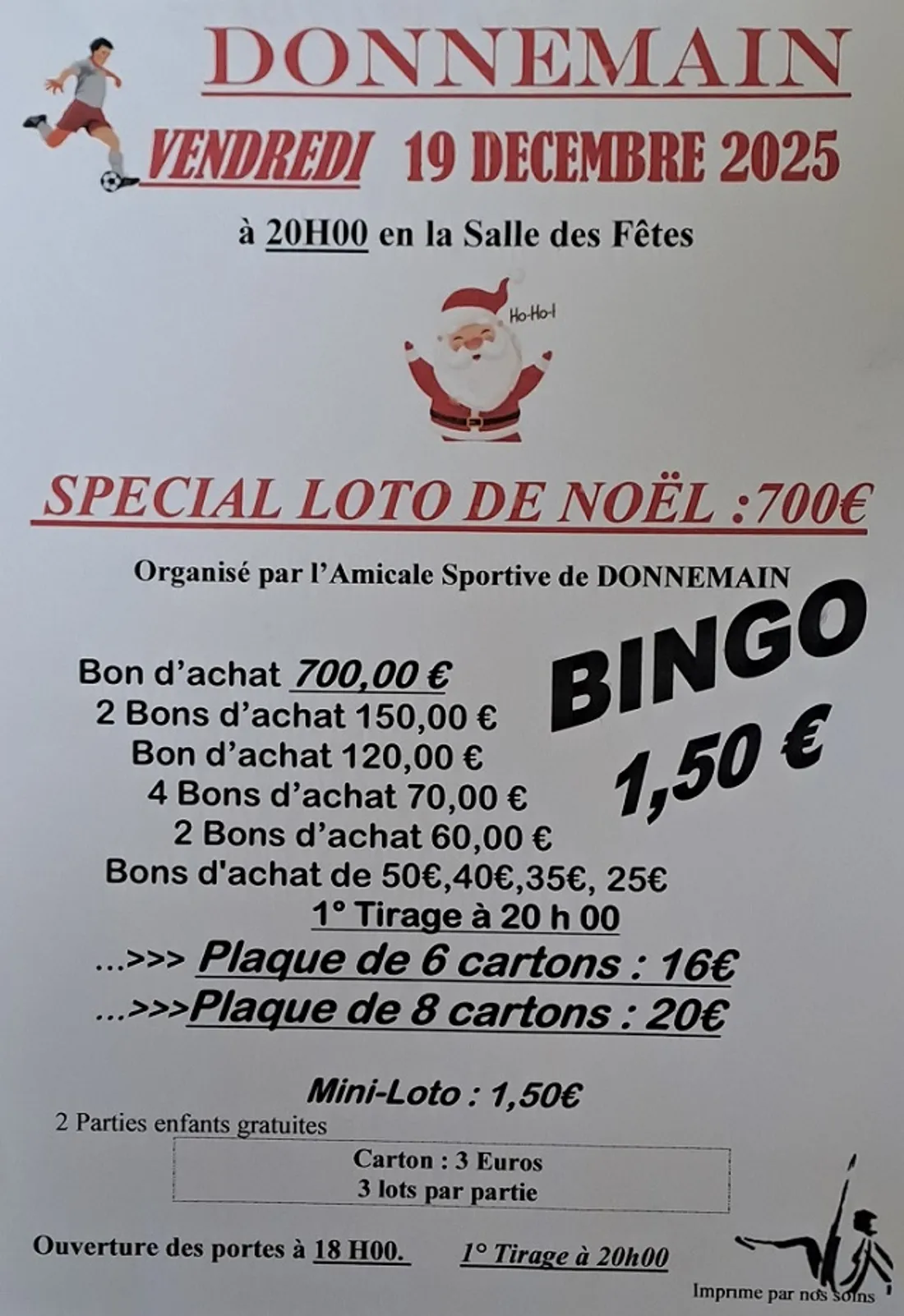 DONNEMAIN - Loto de l'Amicale Sportive