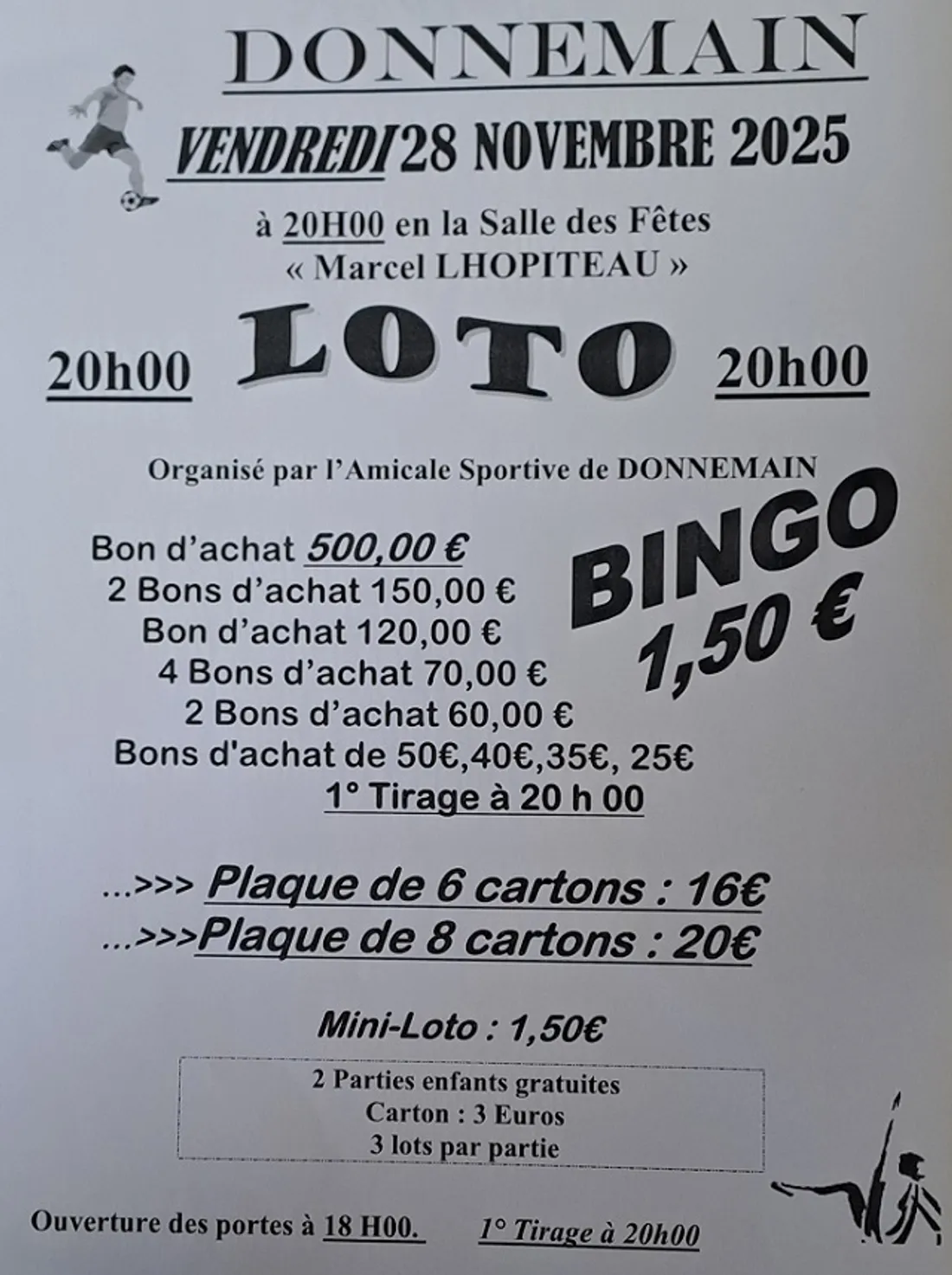 DONNEMAIN - Loto de l'Amicale Sportive