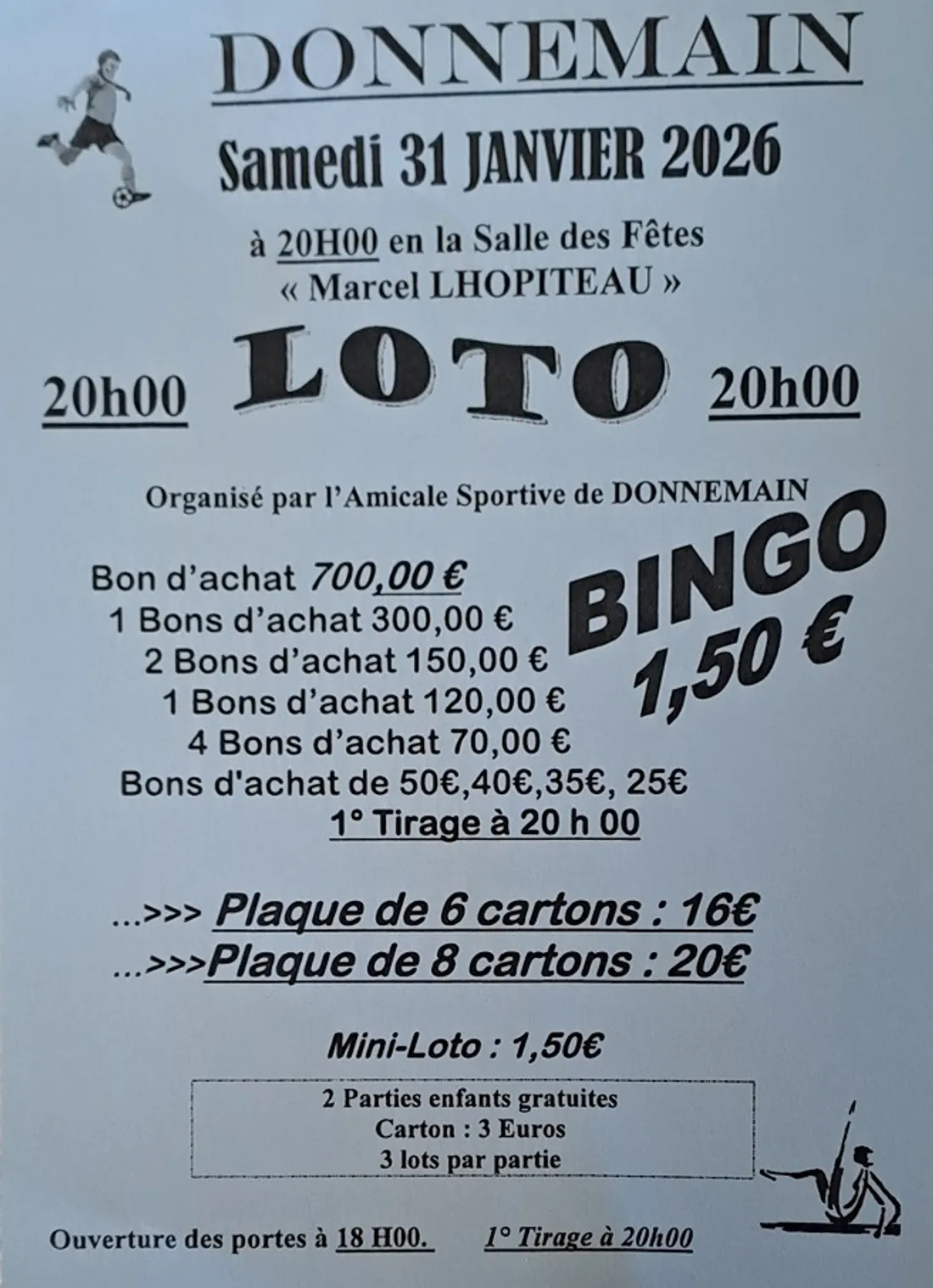 DONNEMAIN - Loto de l'Amicale sportive