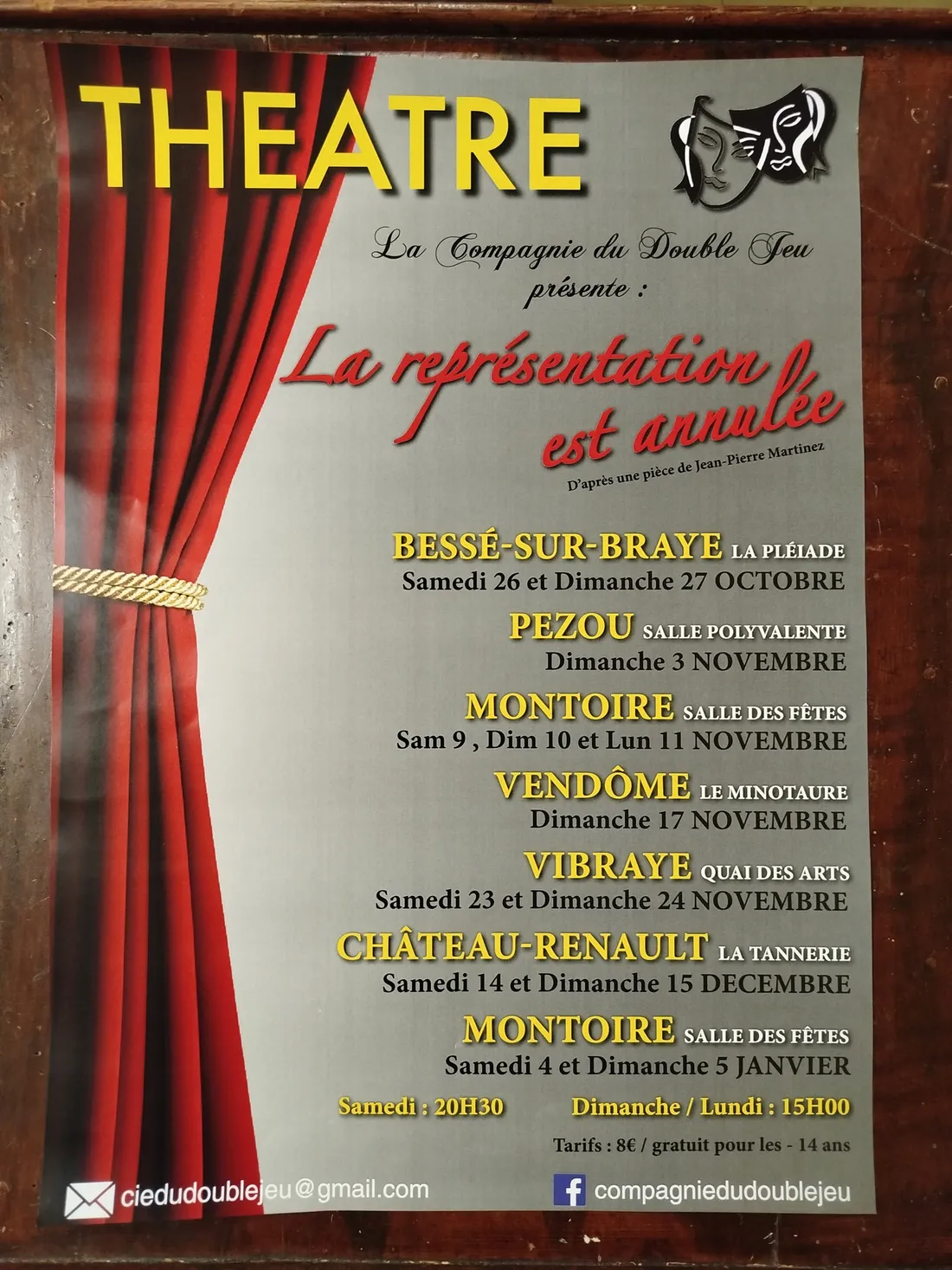 La représentation n'est pas annulée