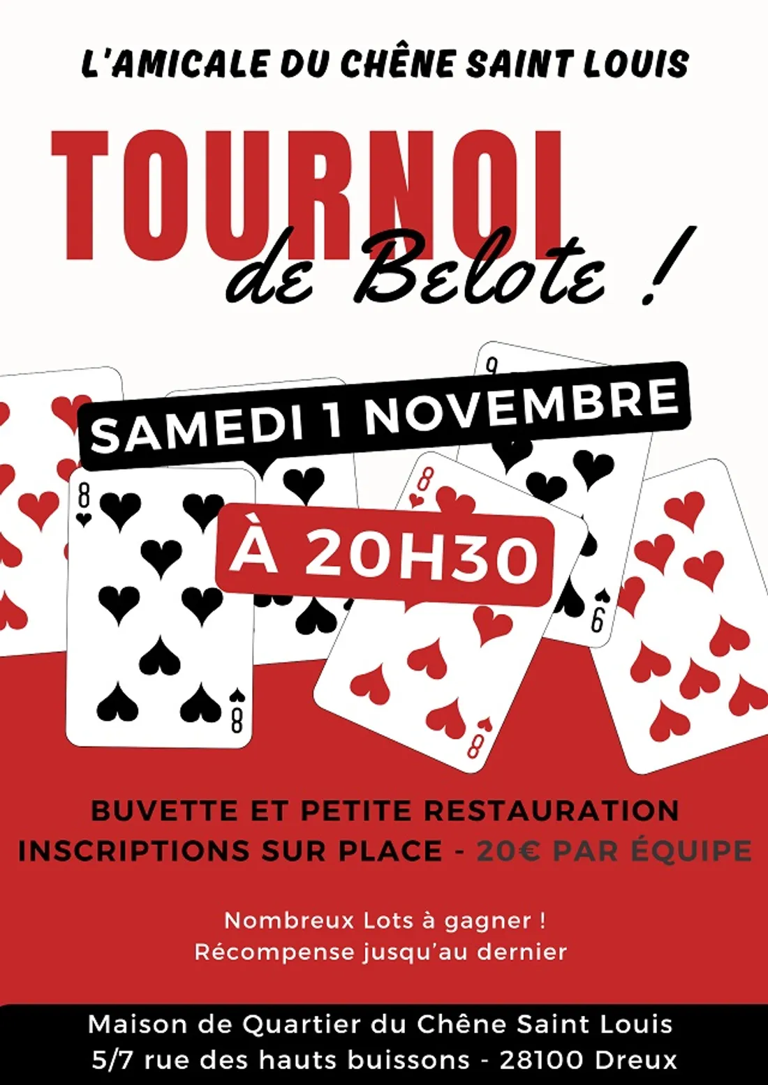 DREUX - Tournoi de belote