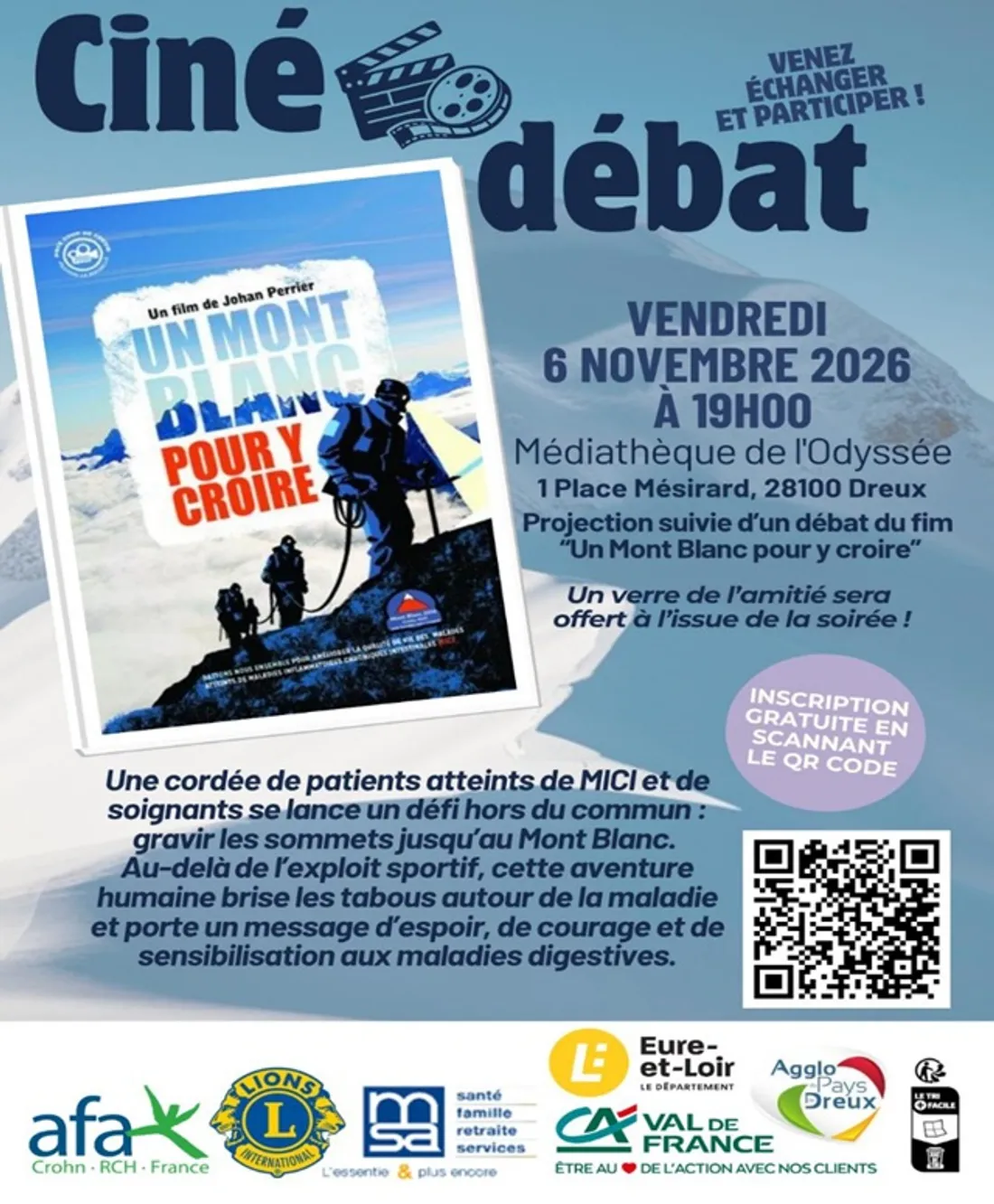 DREUX - Ciné débat : « Un Mont Blanc pour y croire »