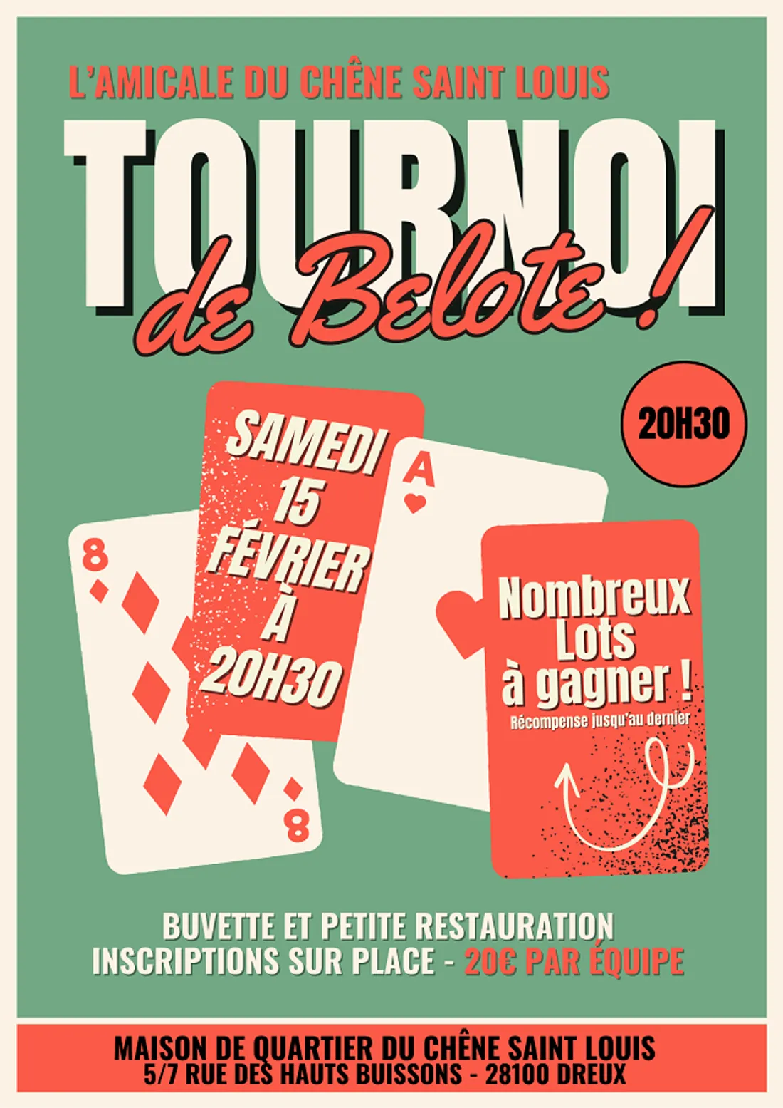 DREUX - Tournoi de belote
