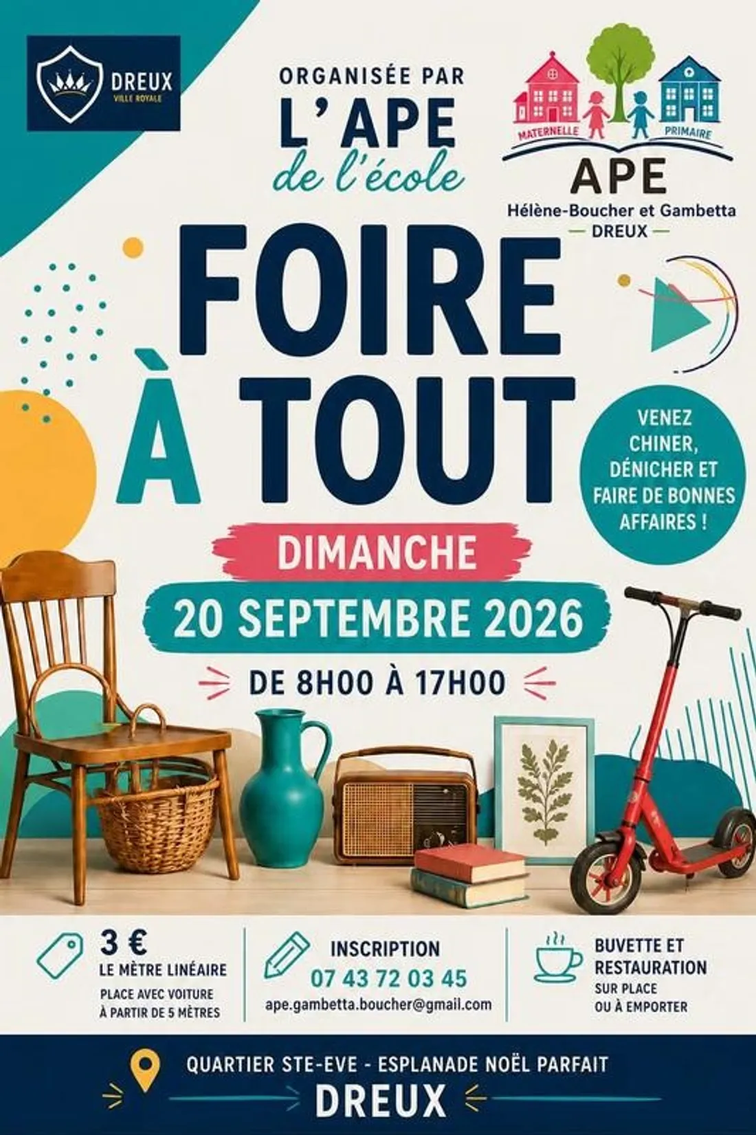 DREUX (28) - Foire à tout de l'APE Hélène Boucher Gambetta