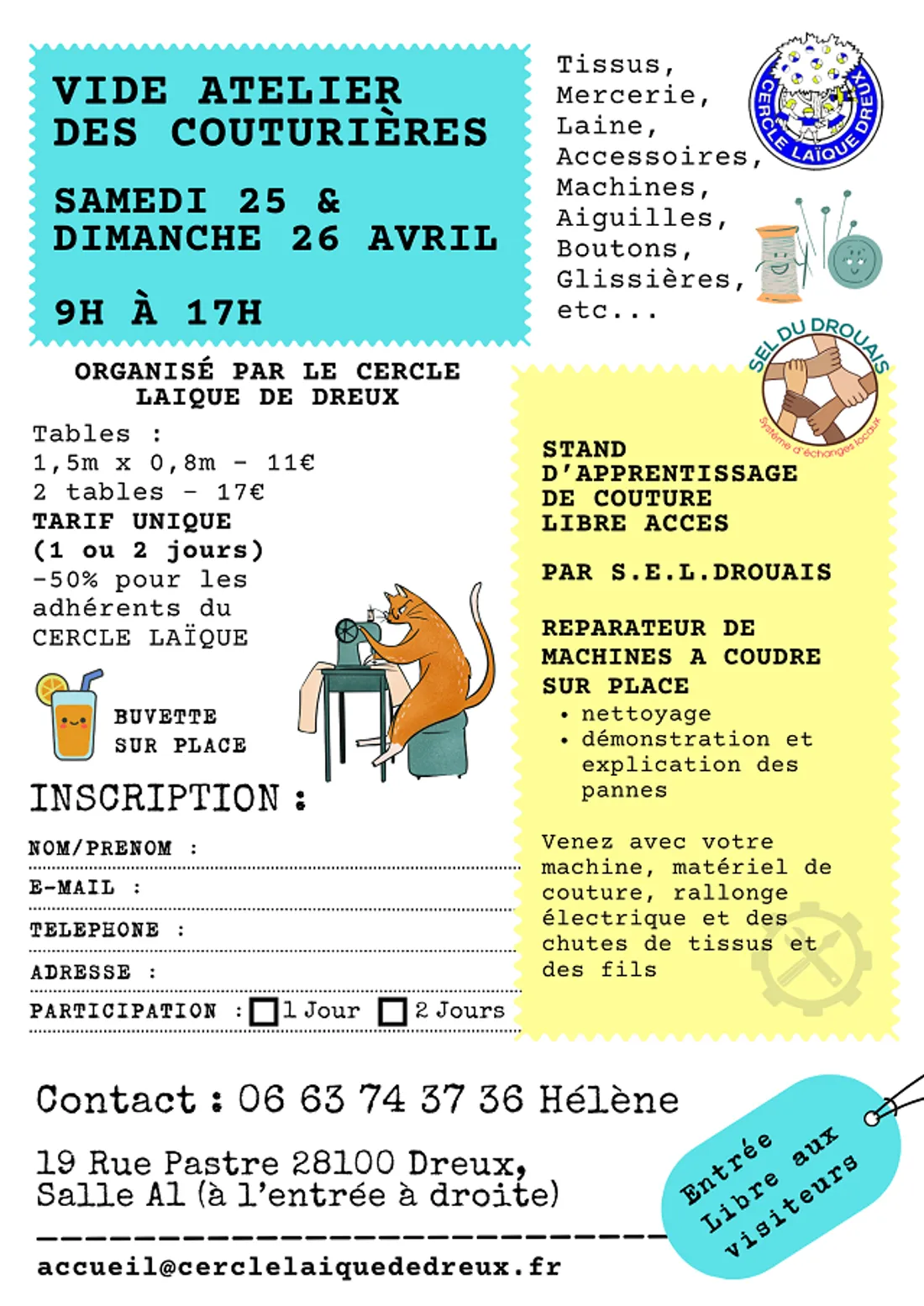 DREUX - Vide atelier des couturières