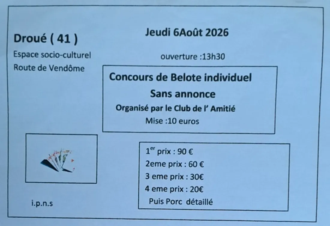 DROUÉ (41) - Concours de belote