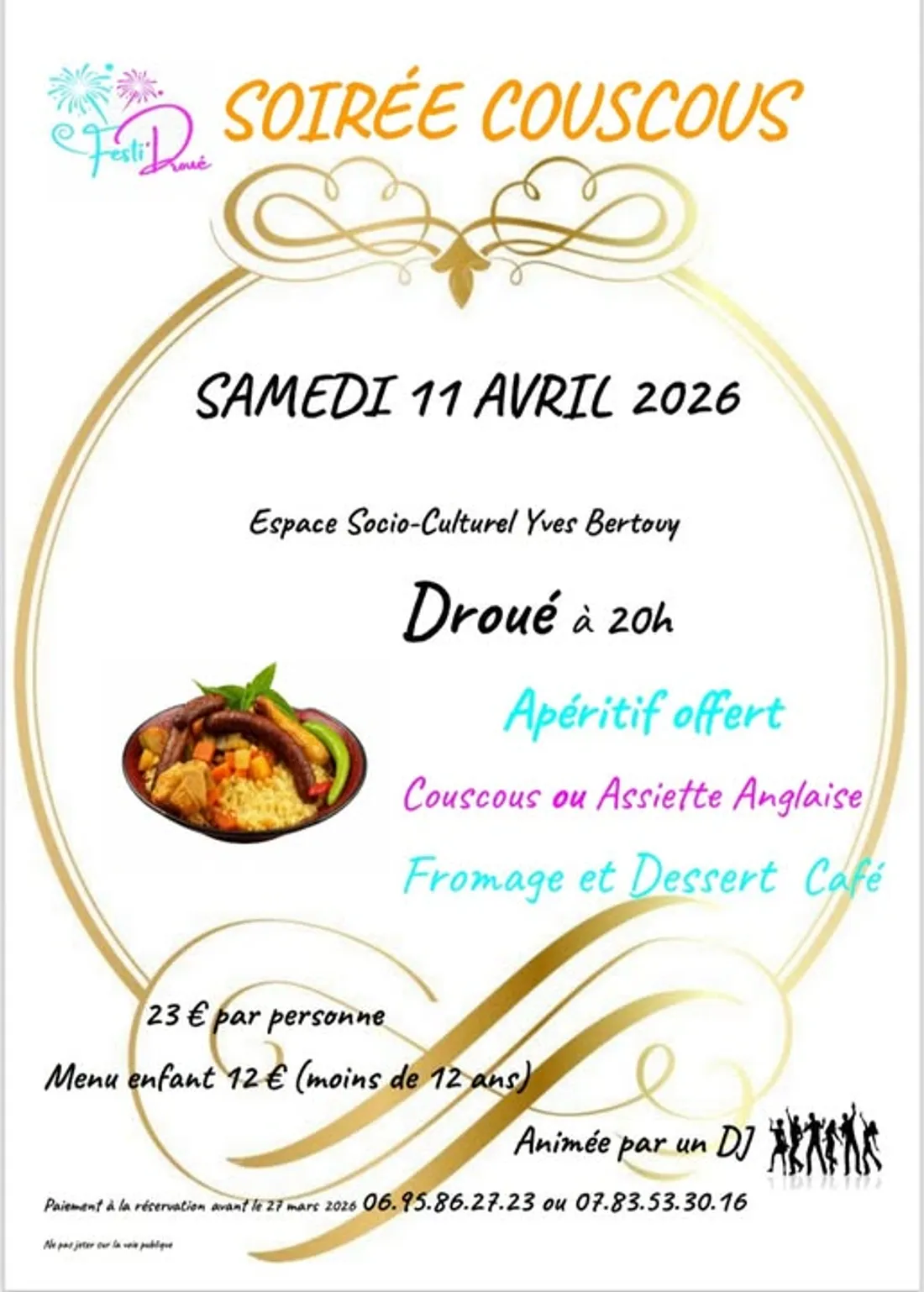 DROUÉ (41) - Soirée couscous de Festi'Droué