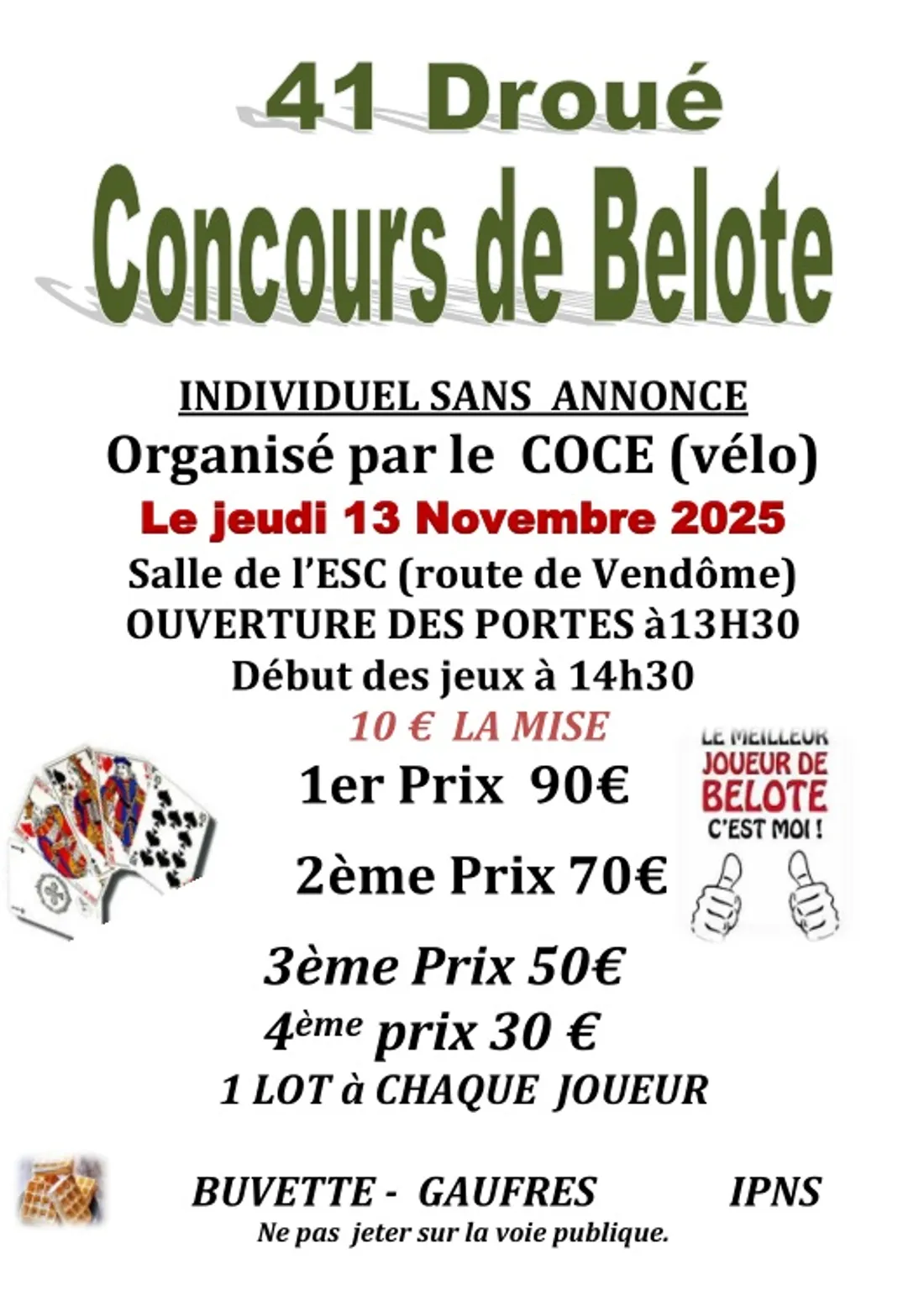 DROUÉ (41) - Concours de belote du COCE