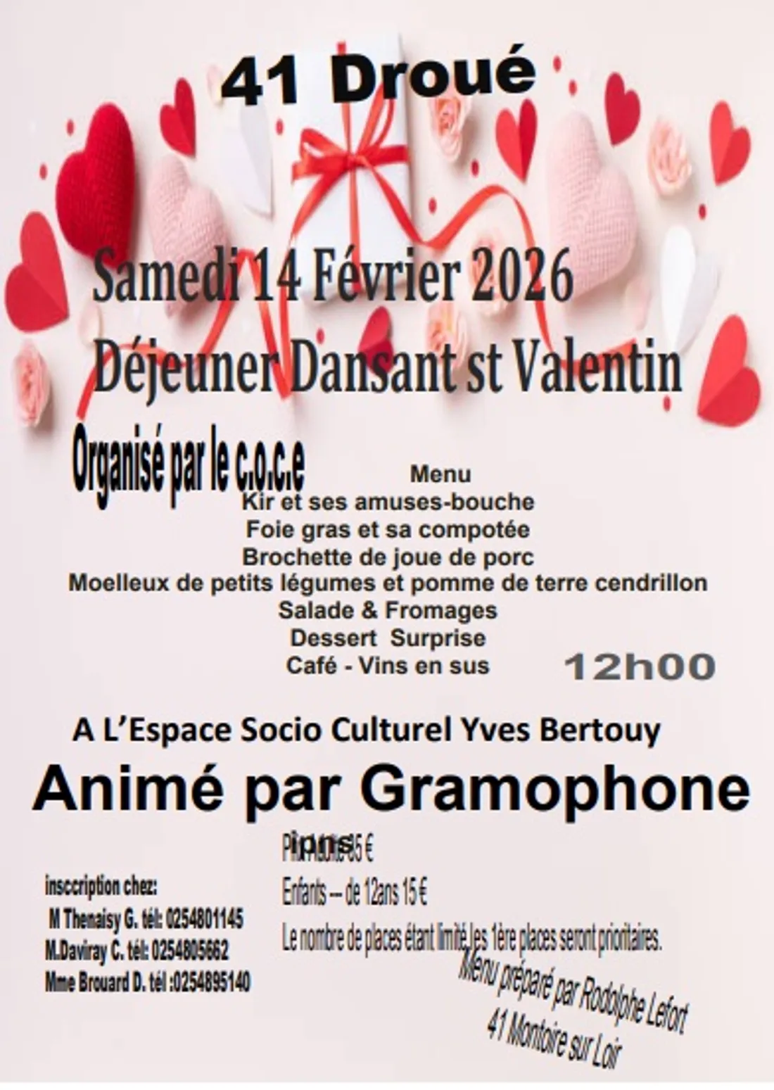 DROUÉ (41) - Déjeuner dansant de la Saint Valentin