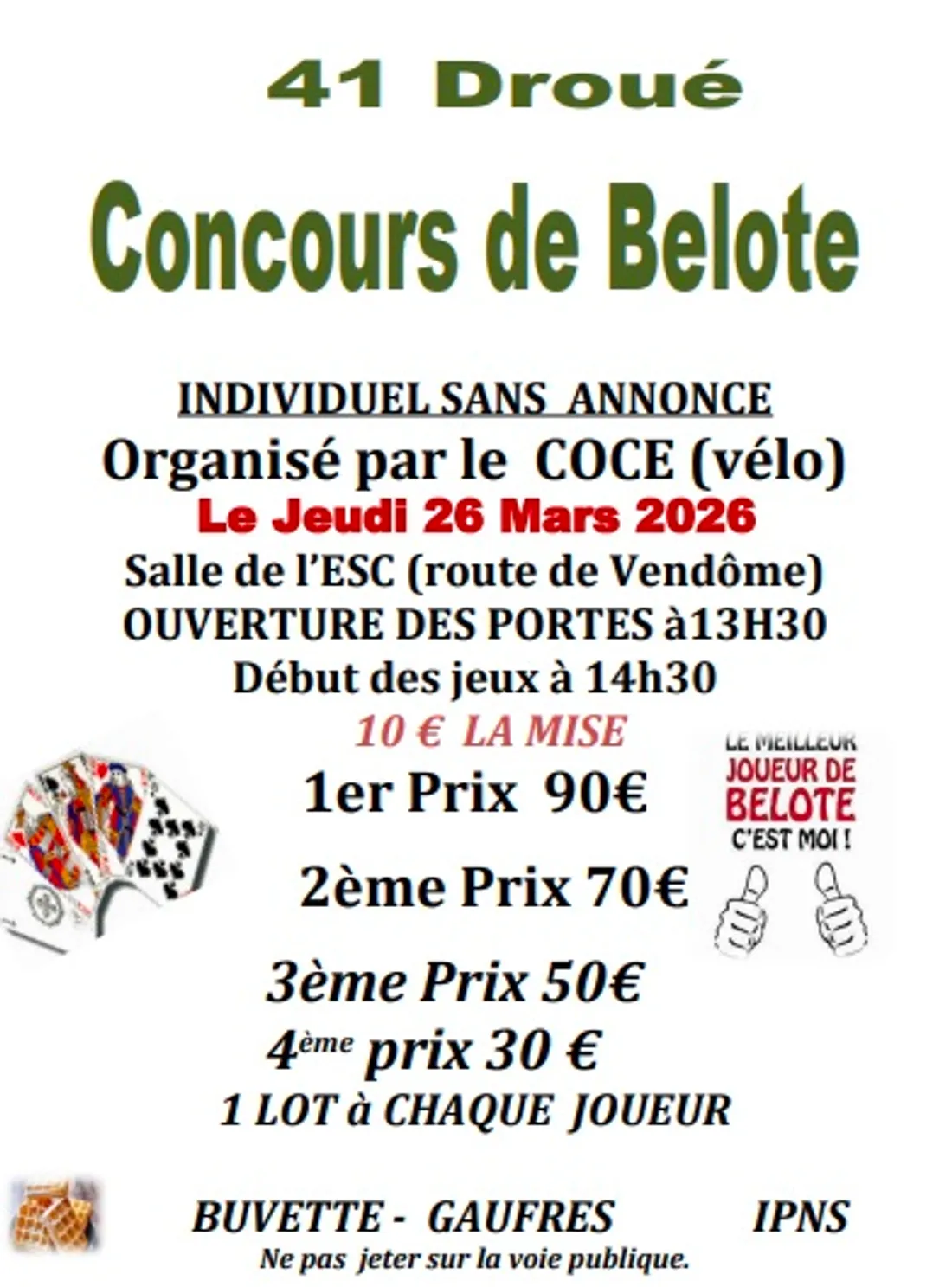 DROUÉ (41) - Concours de belote du COCE