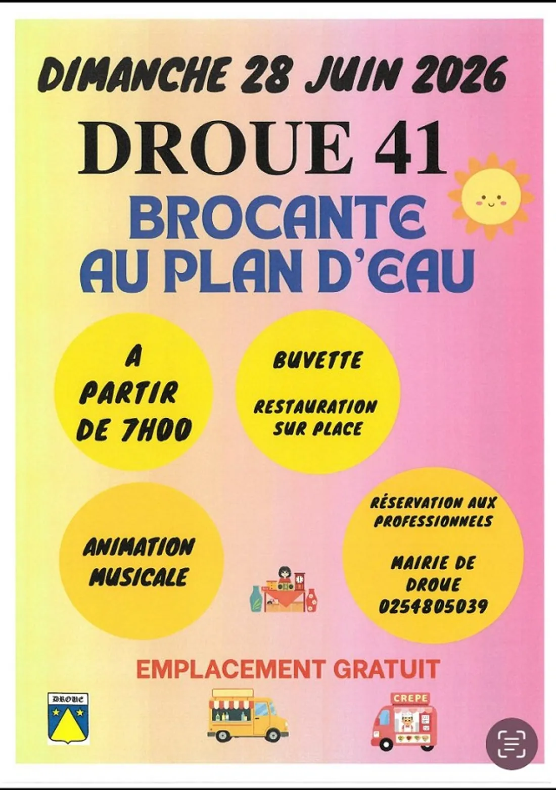 DROUÉ (41) - Brocante au plan d'eau