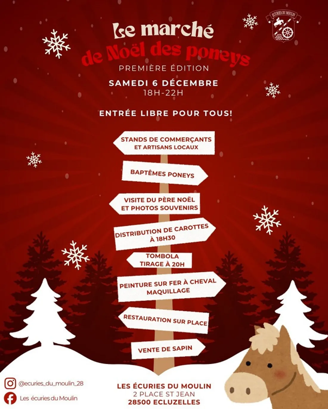 ÉCLUZELLES - Marché de Noël des poneys