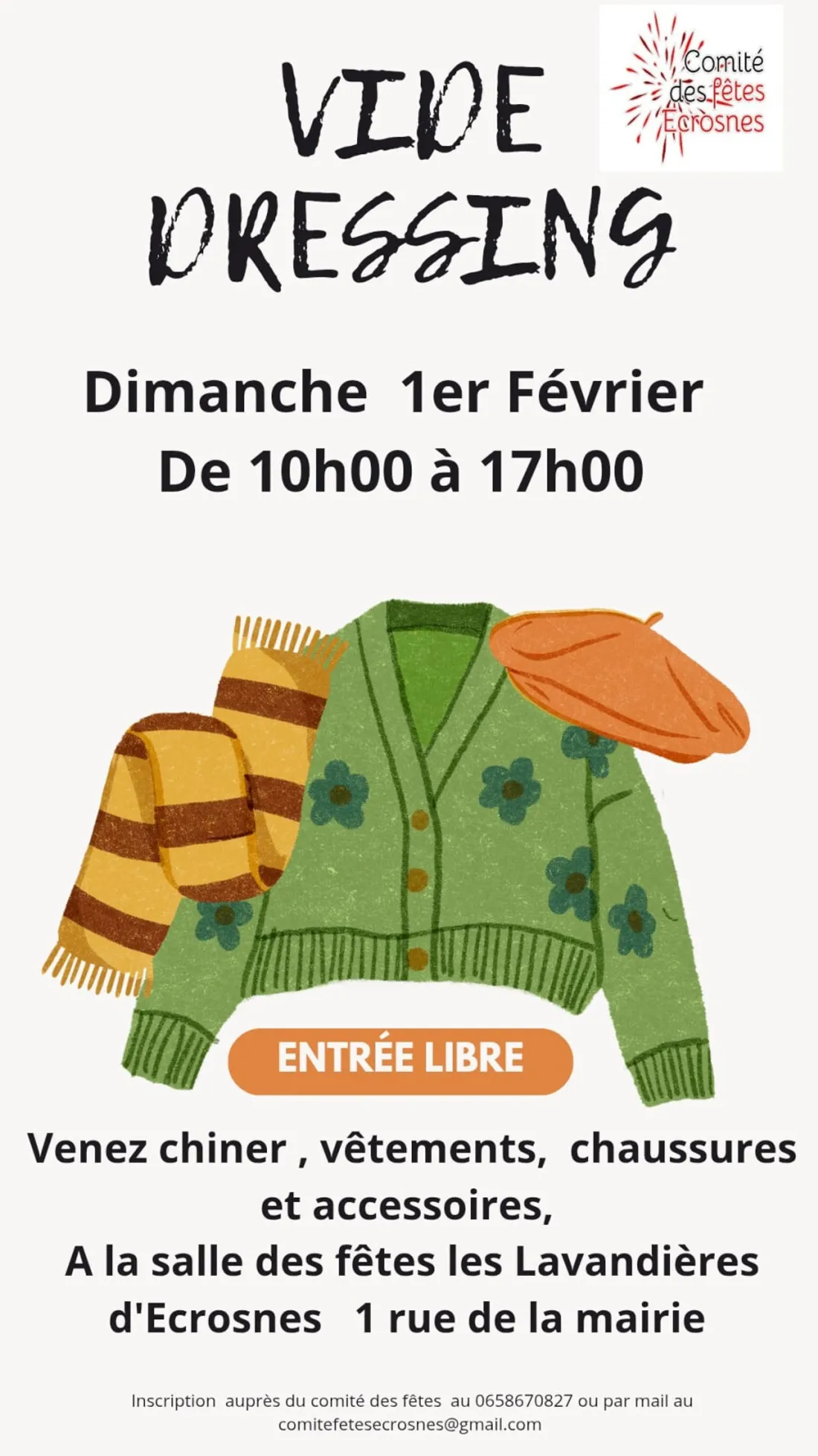 ÉCROSNES – Vide dressing du comité des fêtes