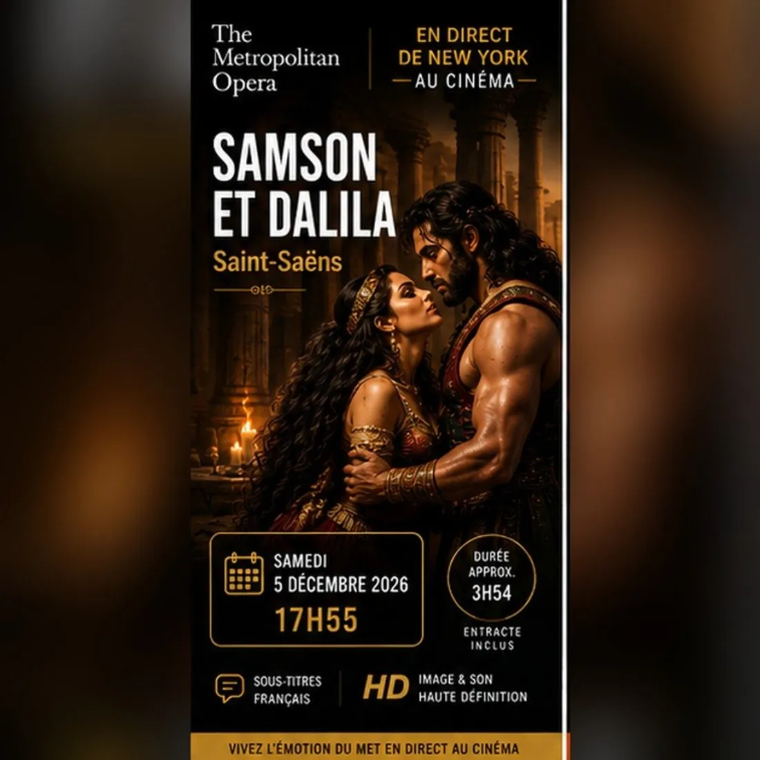 CHARTRES - En direct de New York : Samson et Dalila