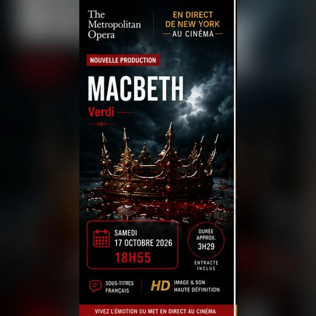 CHARTRES - En direct de New York : Macbeth de Verdi