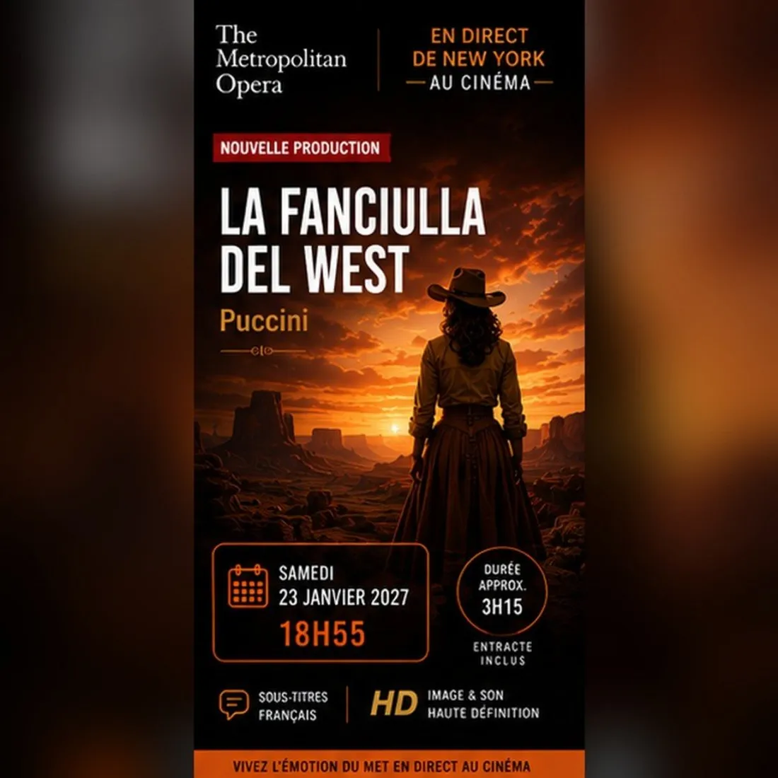 CHARTRES - En direct de New York : La Fanciulla Del West
