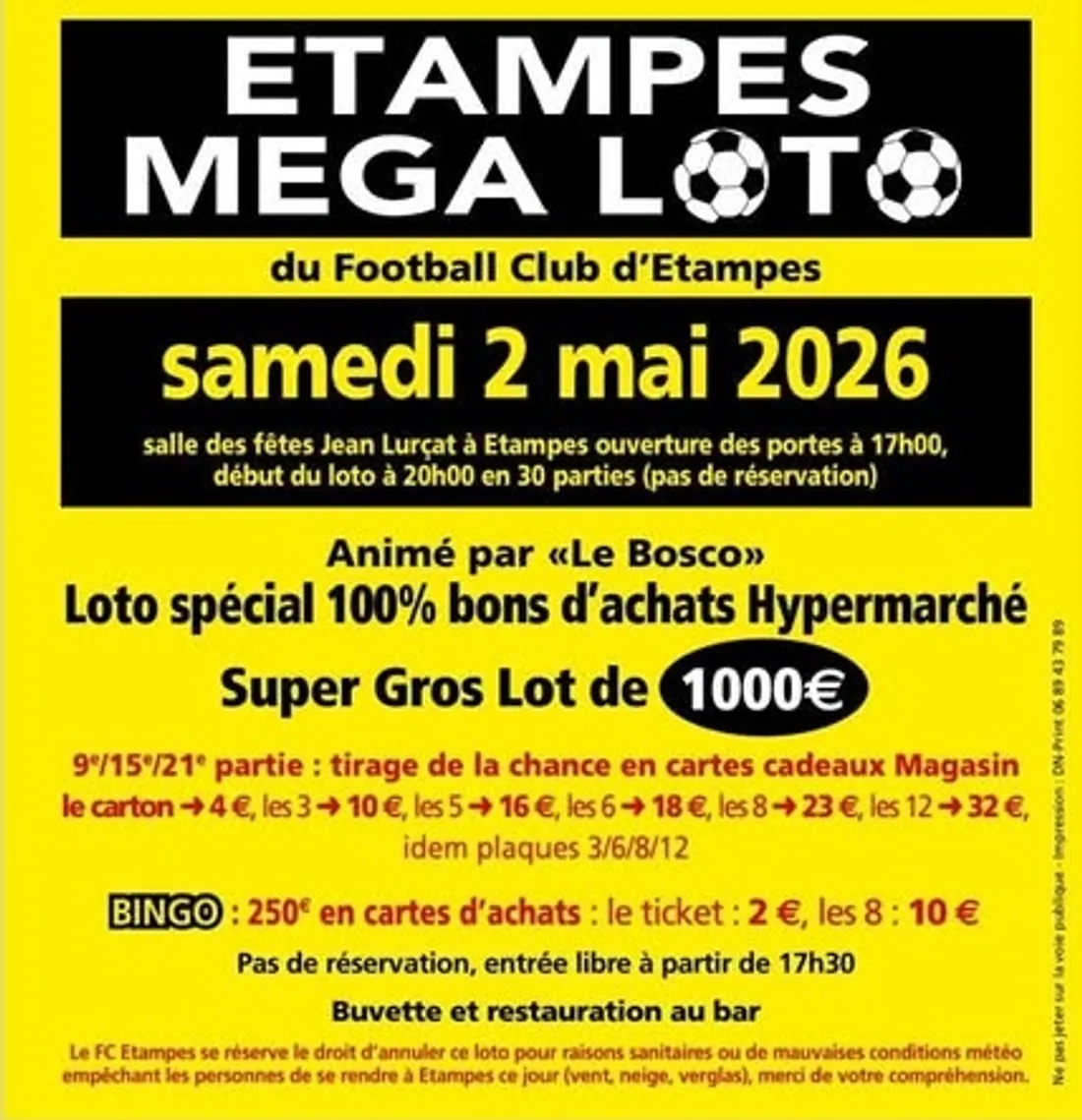 ÉTAMPES (91) - Loto du Football Club