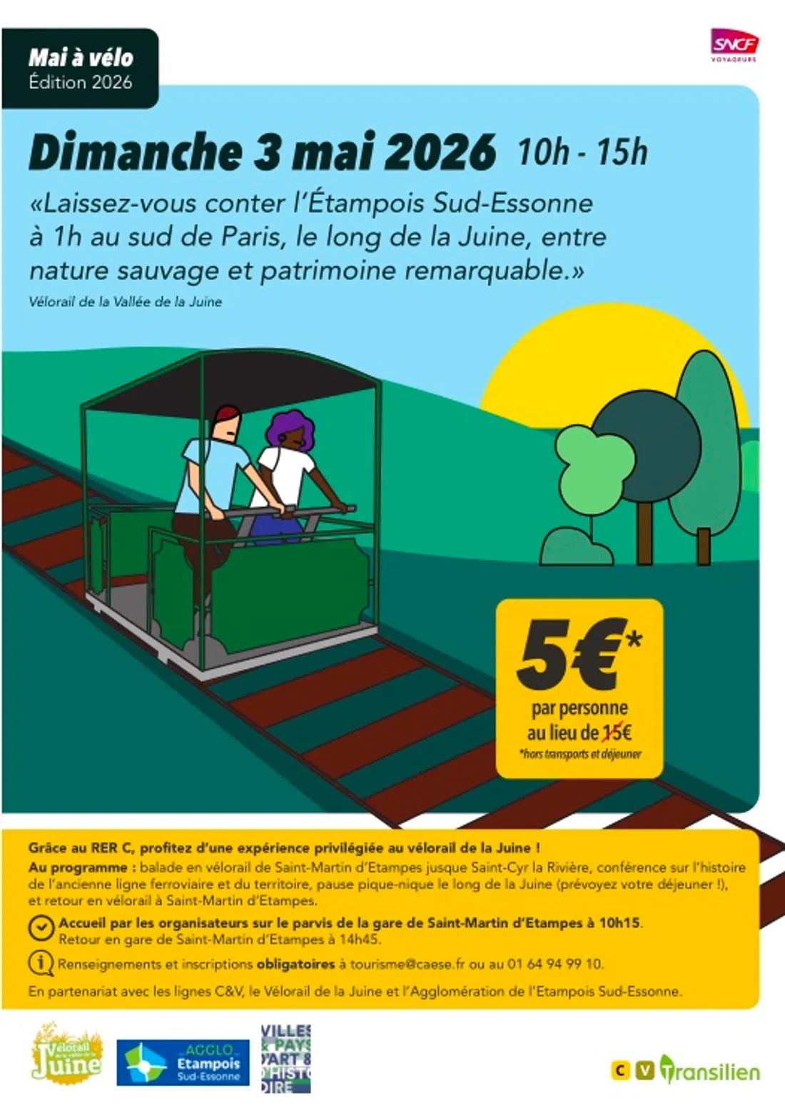 ÉTAMPES (91) - Mai à Vélo : vélorail de la Juine