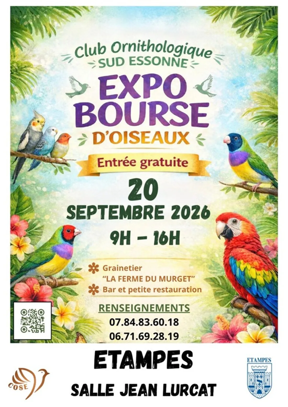 ÉTAMPES (91) - Expo bourse d'oiseaux