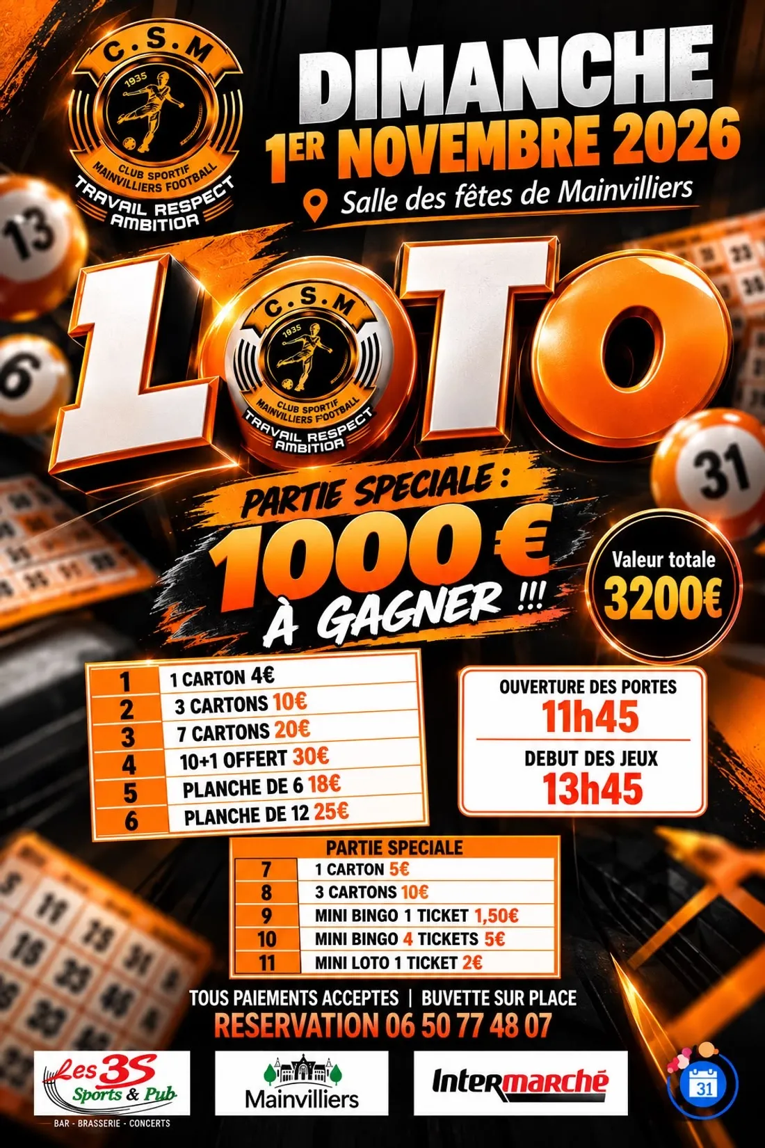 MAINVILLIERS - Loto du CSM Football