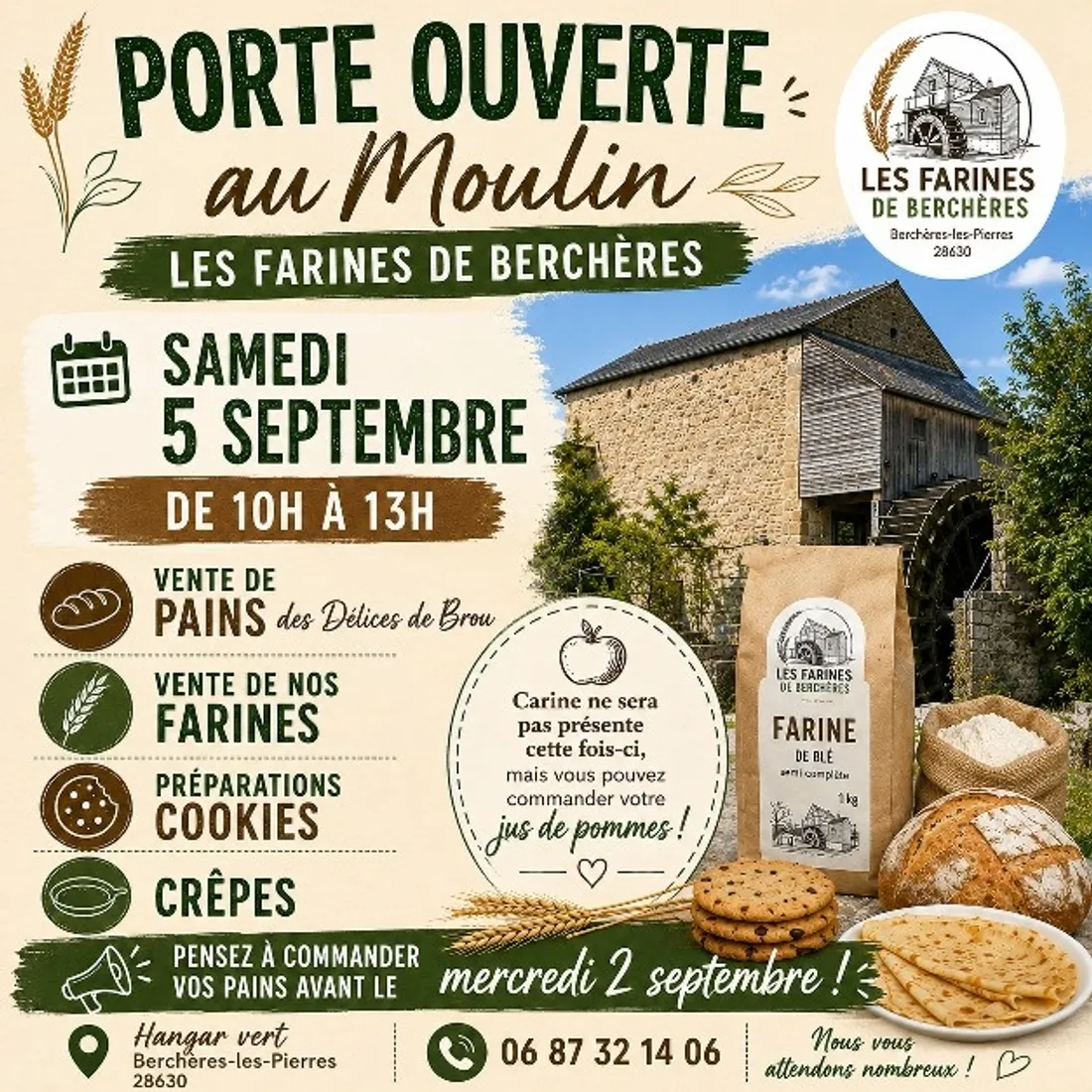 BERCHÈRES-LES-PIERRES - Portes ouvertes aux Moulins Les Farines de Berchères