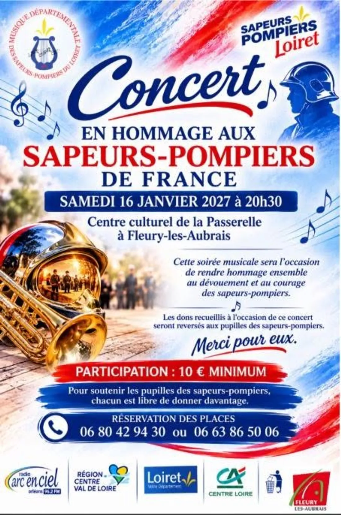 FLEURY-LES-AUBRAIS (45) - Concert en hommage aux sapeurs-pompiers de France