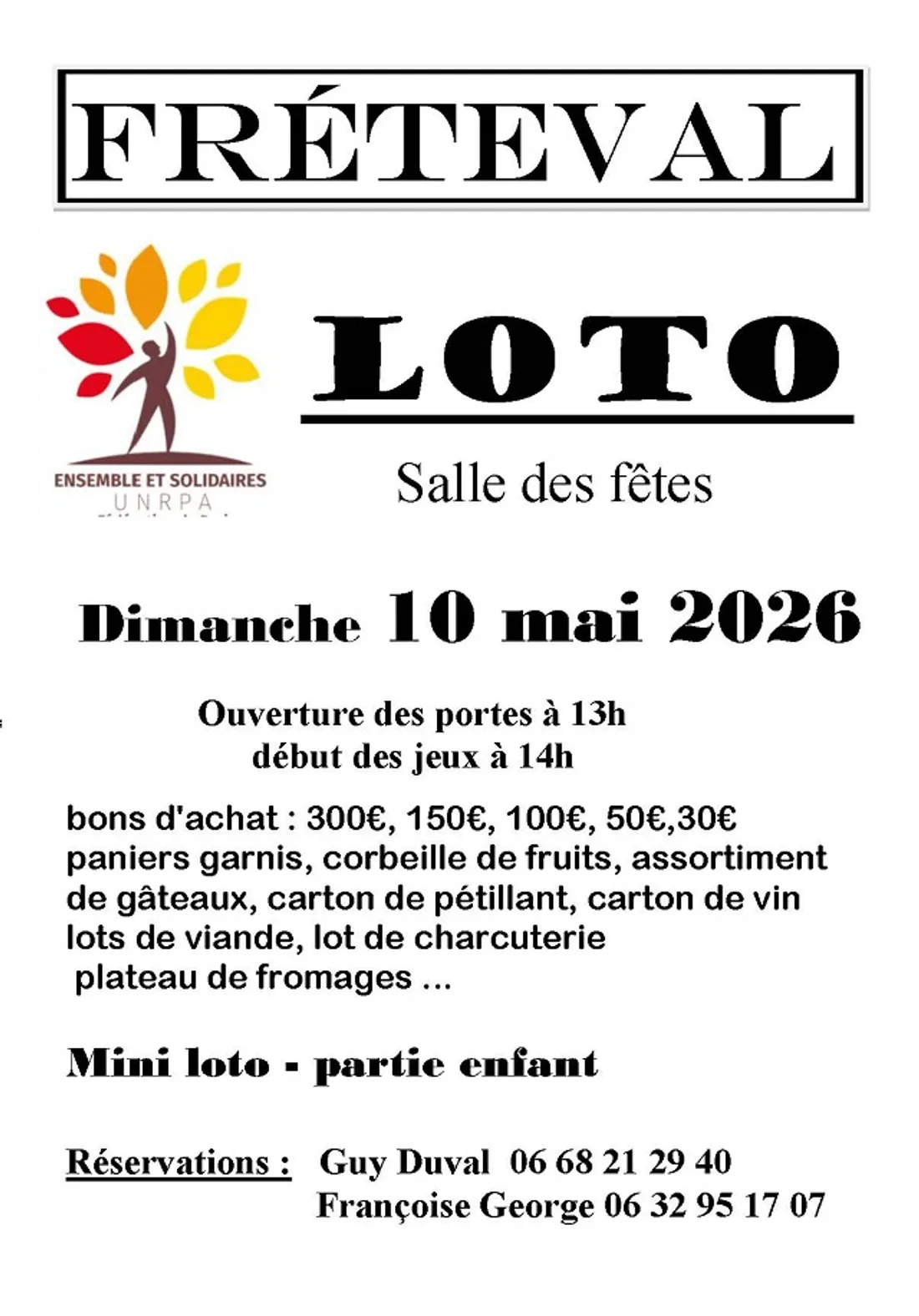 FRÉTEVAL (41) - Loto de l'UNRPA