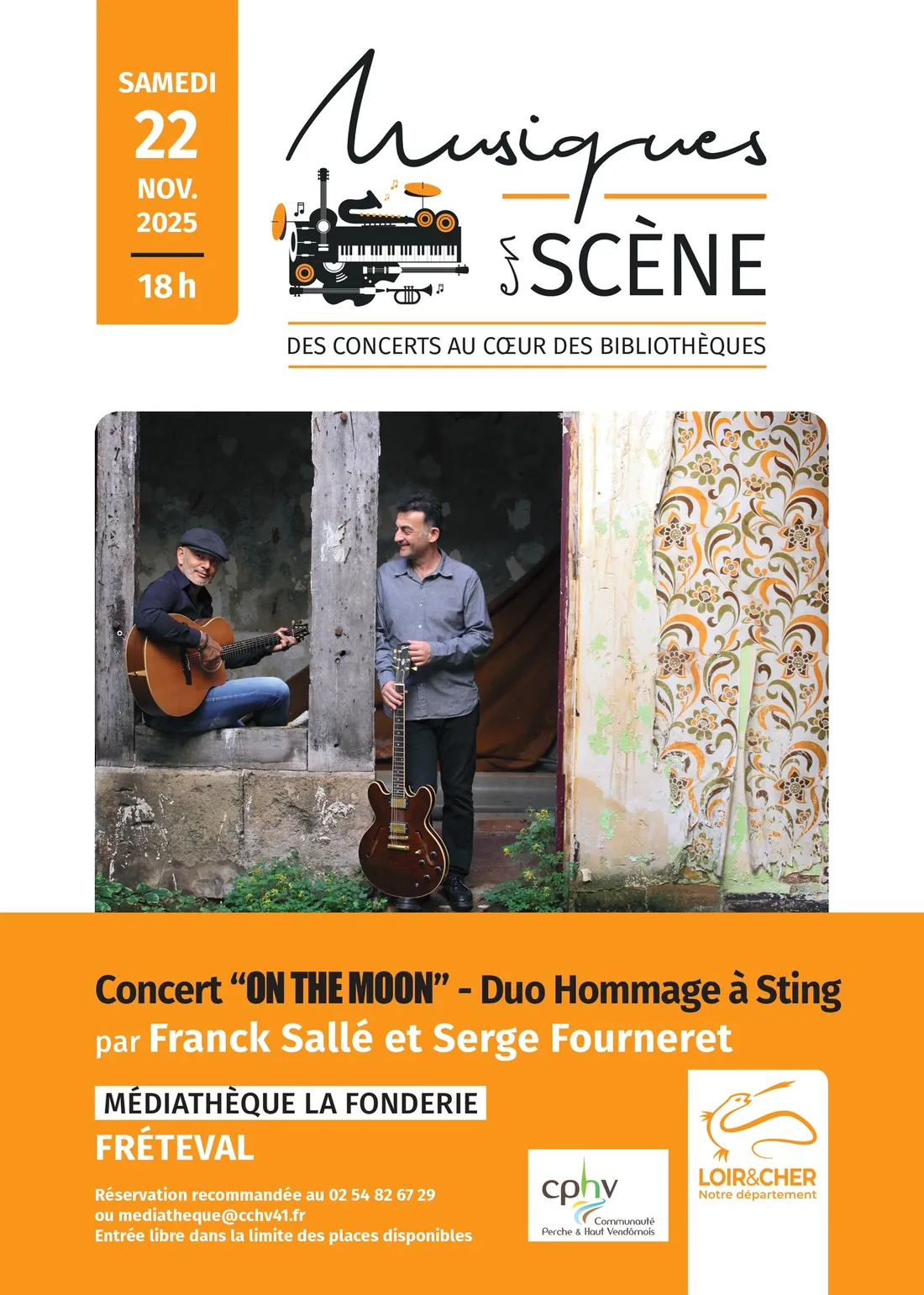 FRÉTEVAL (41) - Concert : On The Moon, duo hommage à Sting