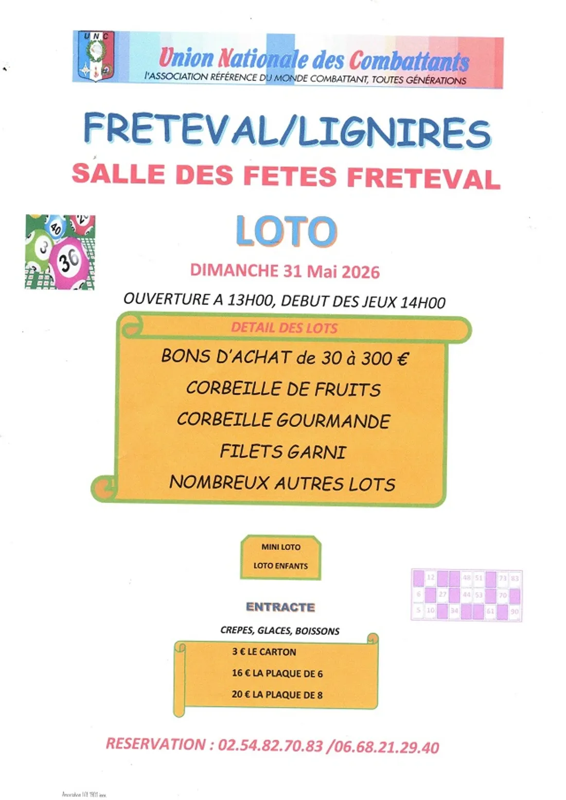 FRÉTEVAL (41) - Loto de l'UNC