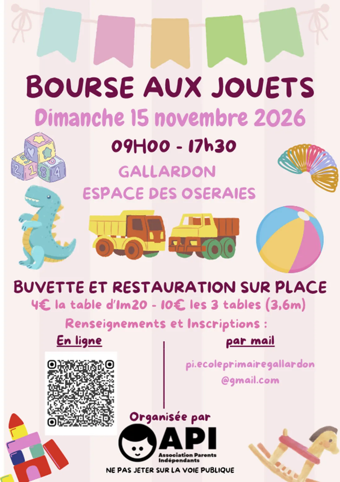 GALLARDON - Bourse aux jouets de l'API