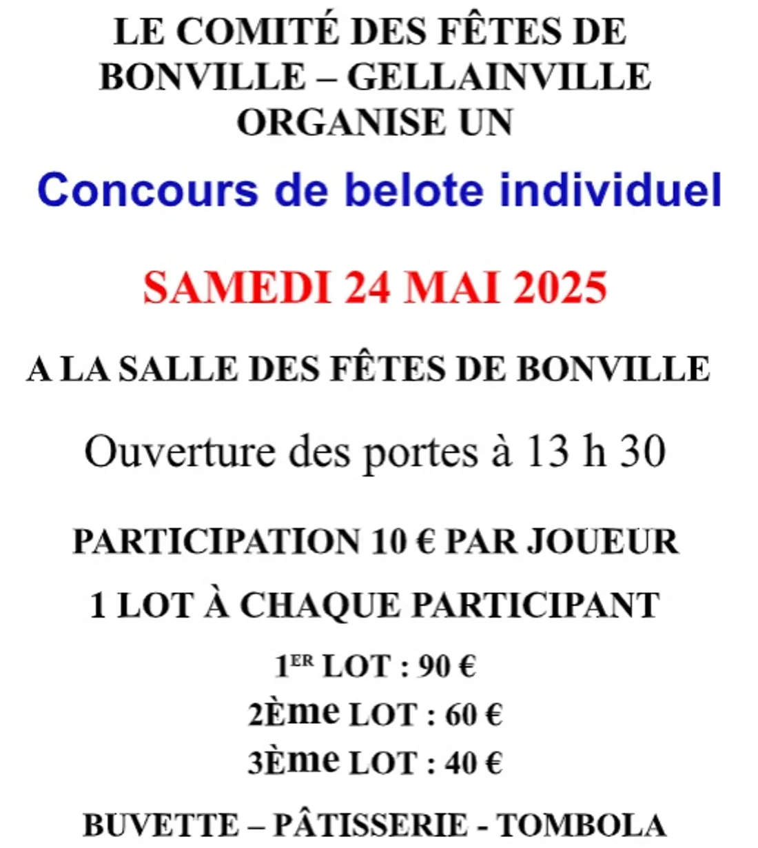 GELLAINVILLE - Concours de belote