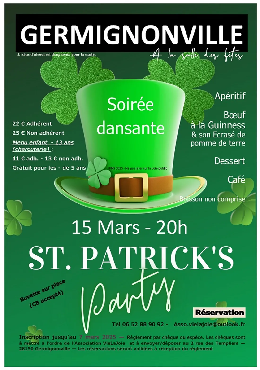 GERMIGNONVILLE - Soirée dansante Saint Patrick's party