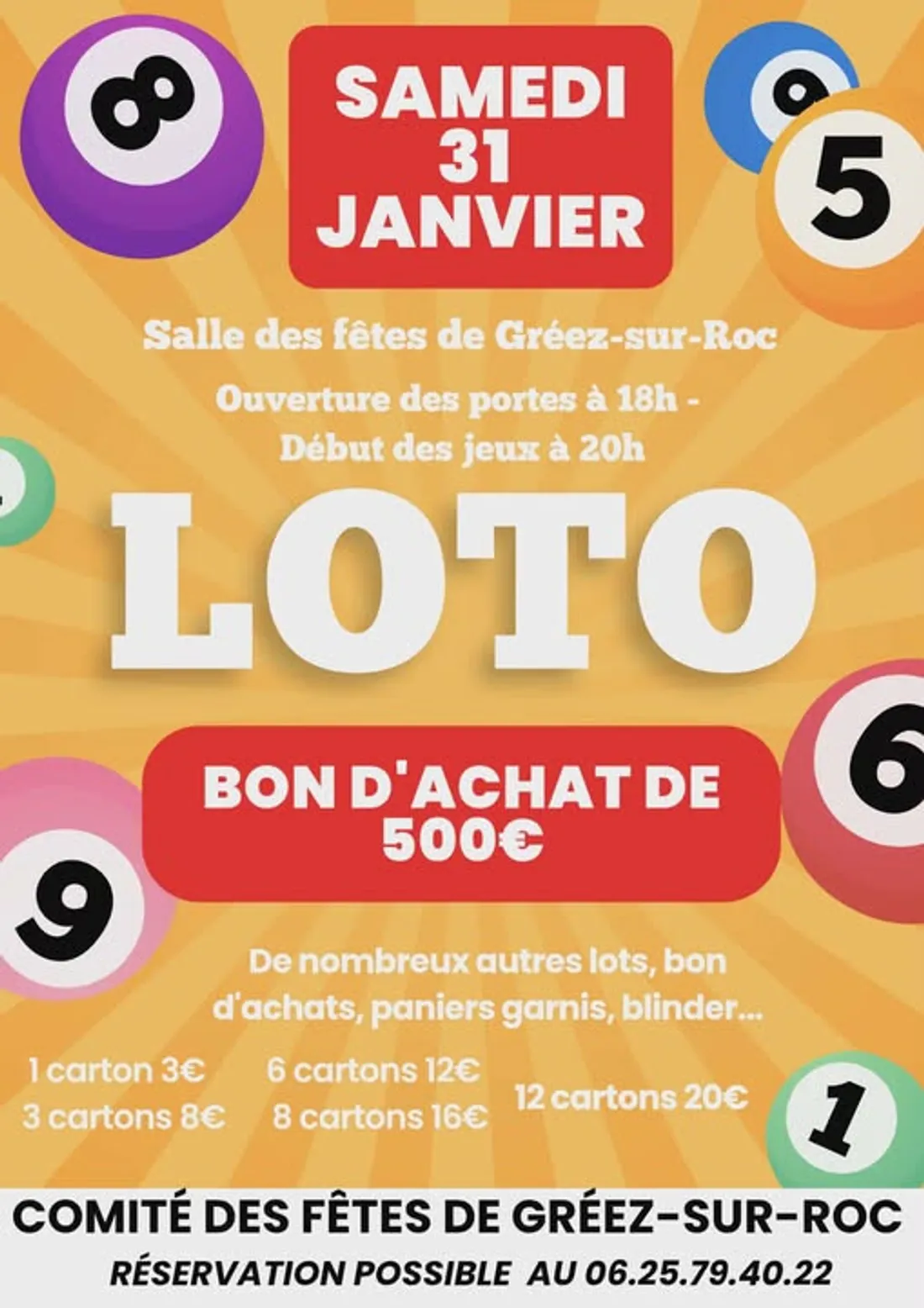 GRÉEZ-SUR-ROC (72) - Loto du comité des fêtes
