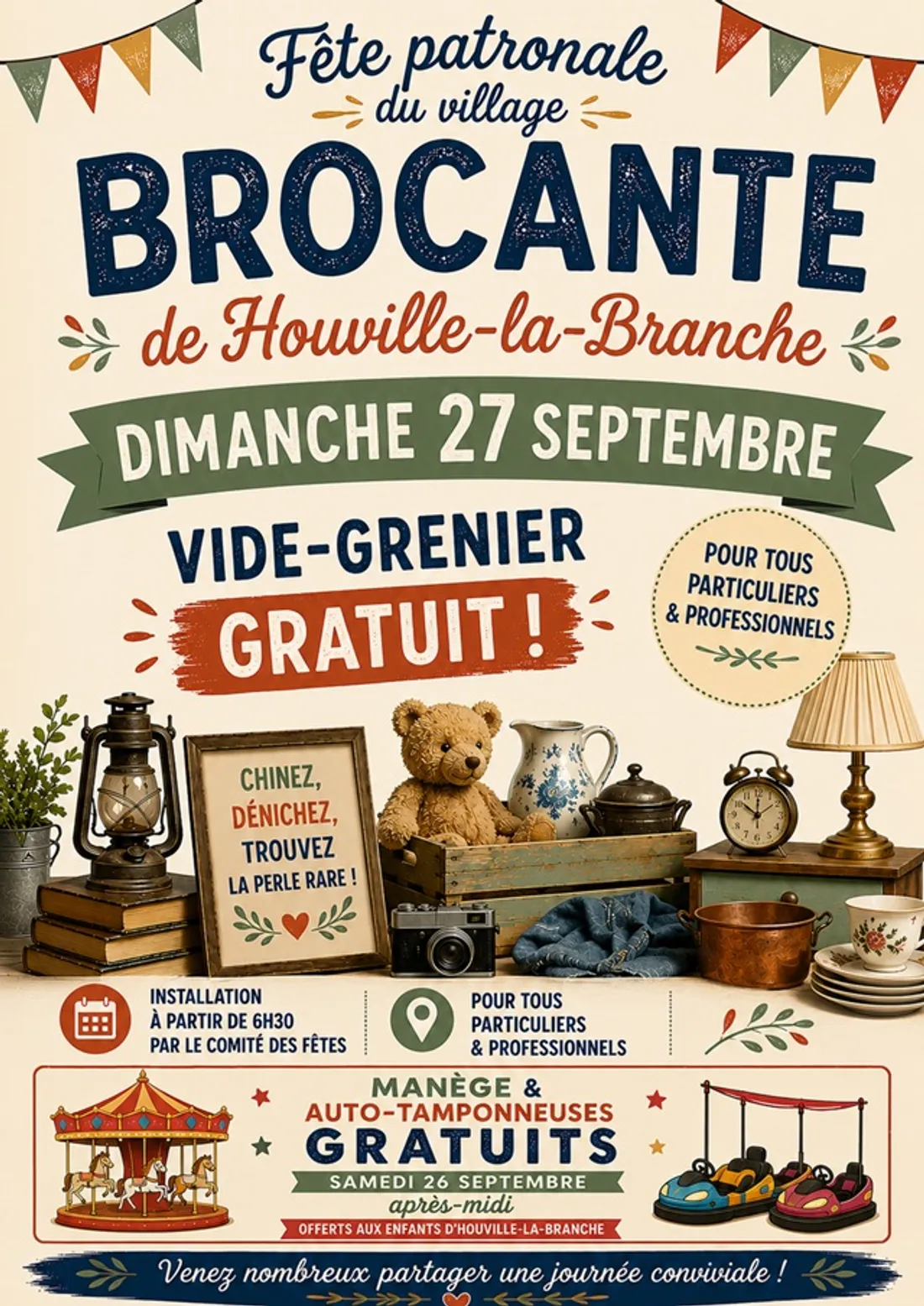 HOUVILLE-LA-BRANCHE - Brocante du comité des fêtes