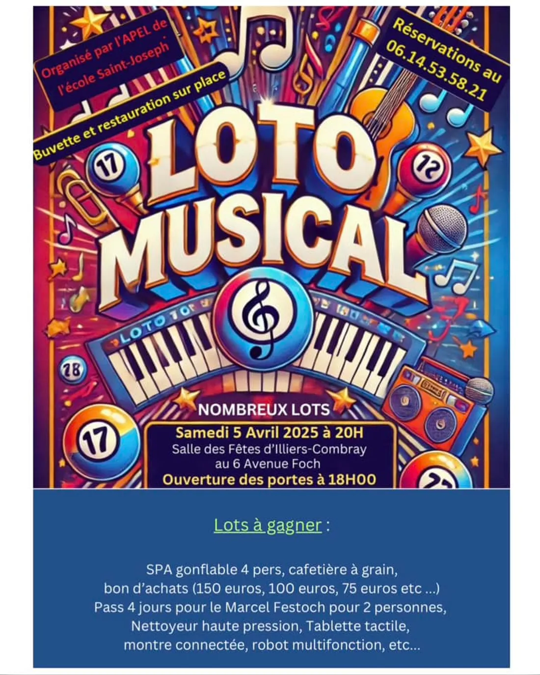 ILLIERS-COMBRAY – Loto musical de l'APEL Saint-Joseph
