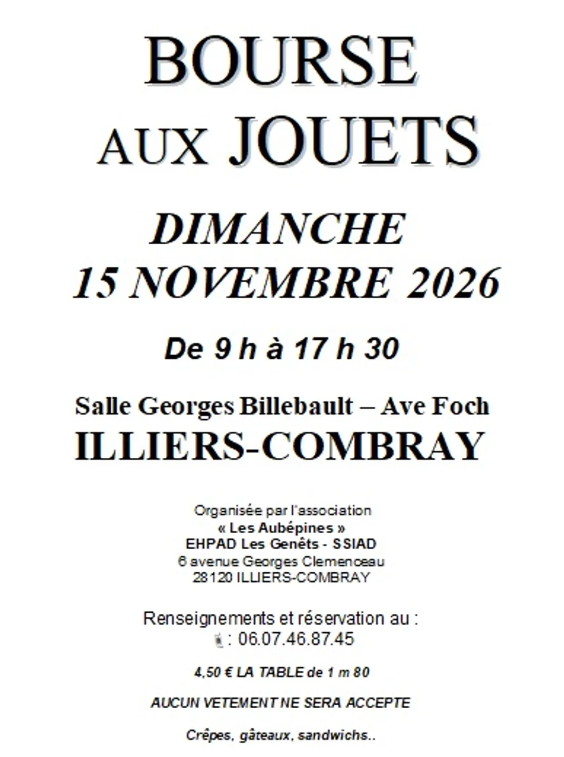 ILLIERS-COMBRAY - Bourse aux jouets