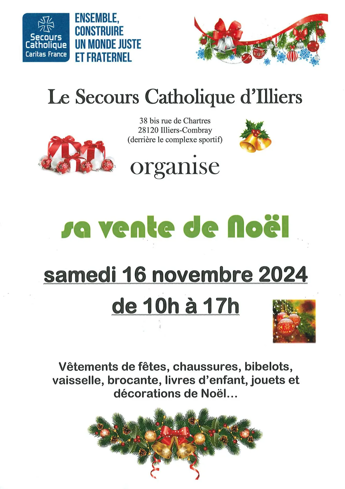 ILLIERS-COMBRAY - Vente de Noël du Secours Catholique