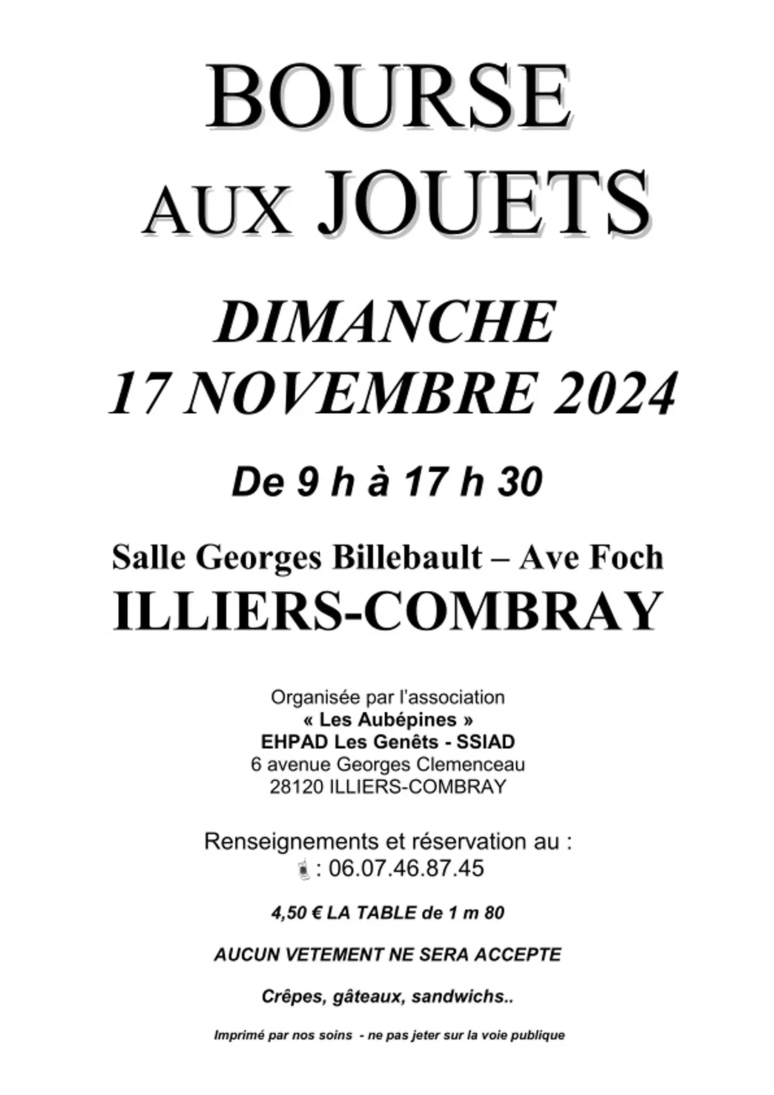 ILLIERS-COMBRAY - Bourse aux jouets