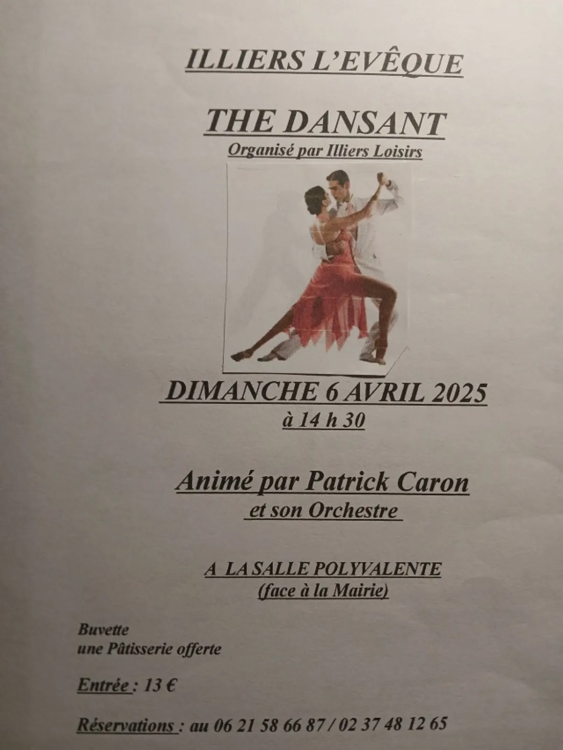 ILLIERS-L'ÉVÊQUE (27) - Thé dansant avec Patrick Caron